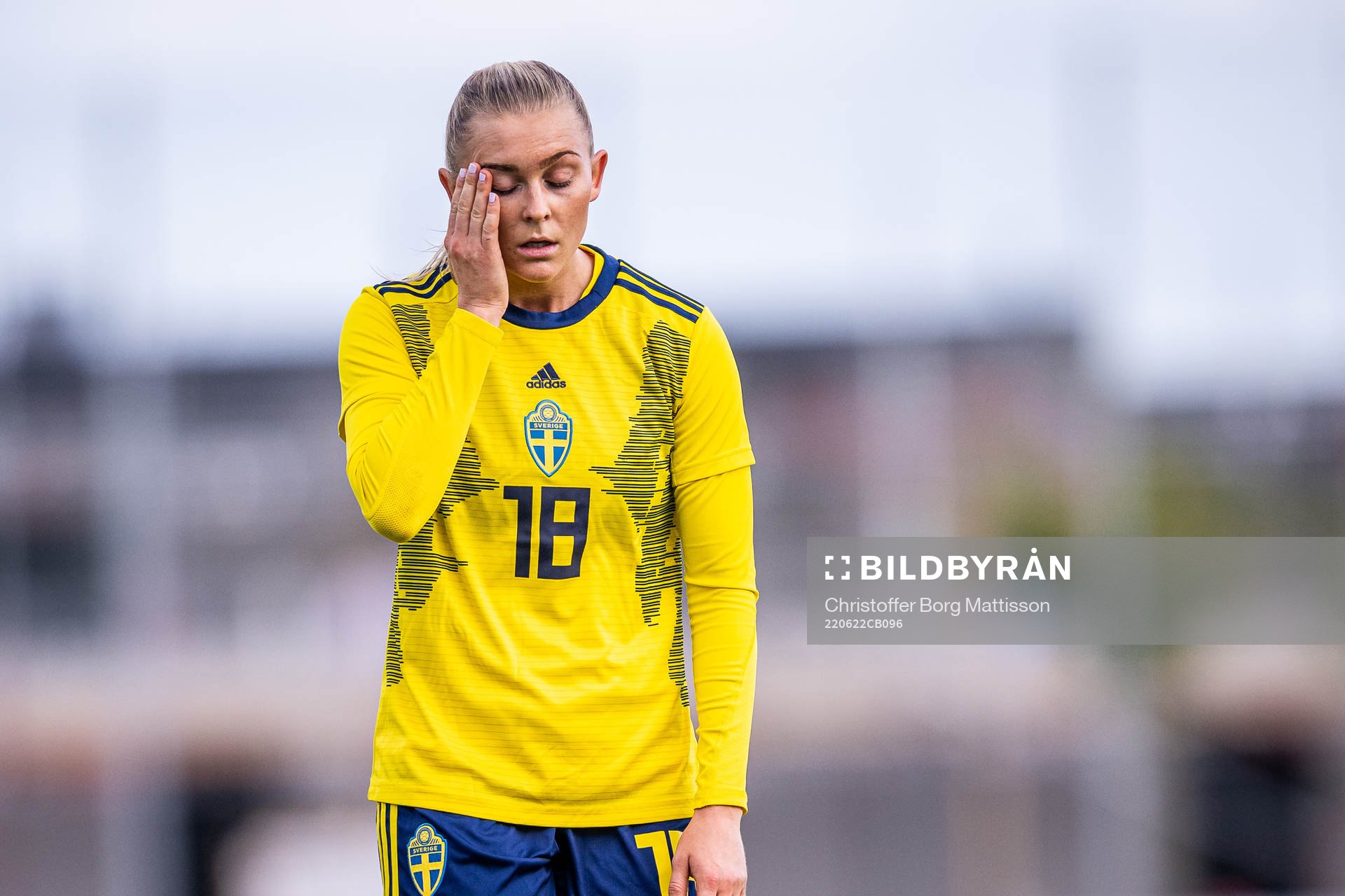 Beatrice Persson of Sweden looks dejected