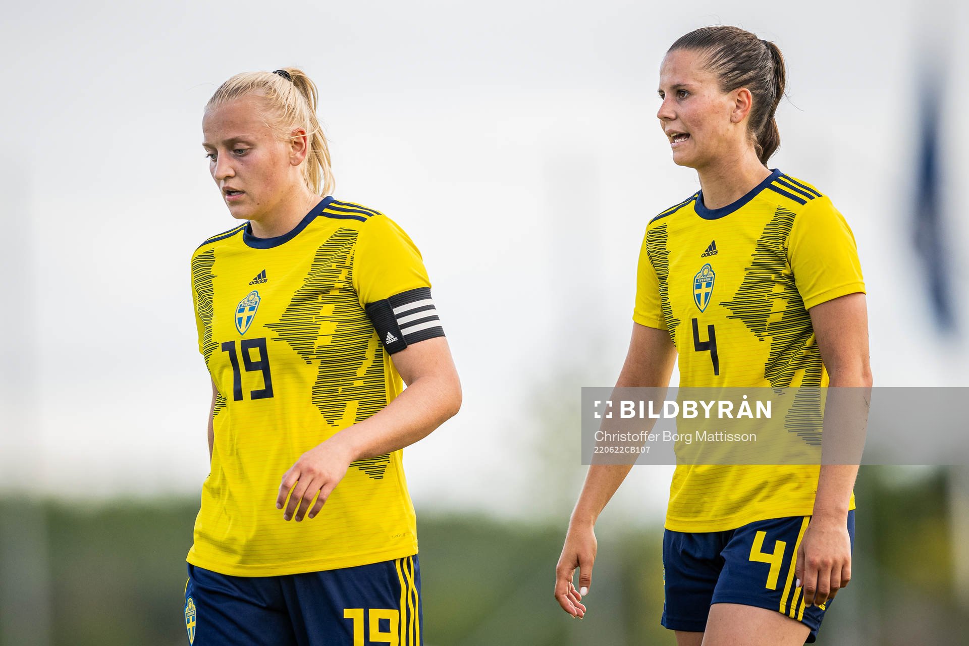 Wilma Carlsson and Josefin Harrysson of Sweden look dejected