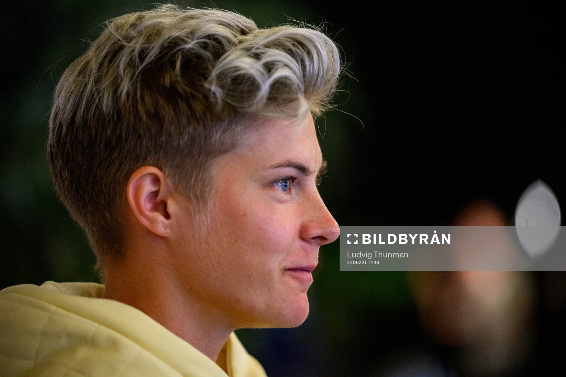 Lina Hurtig is interviewed by the media