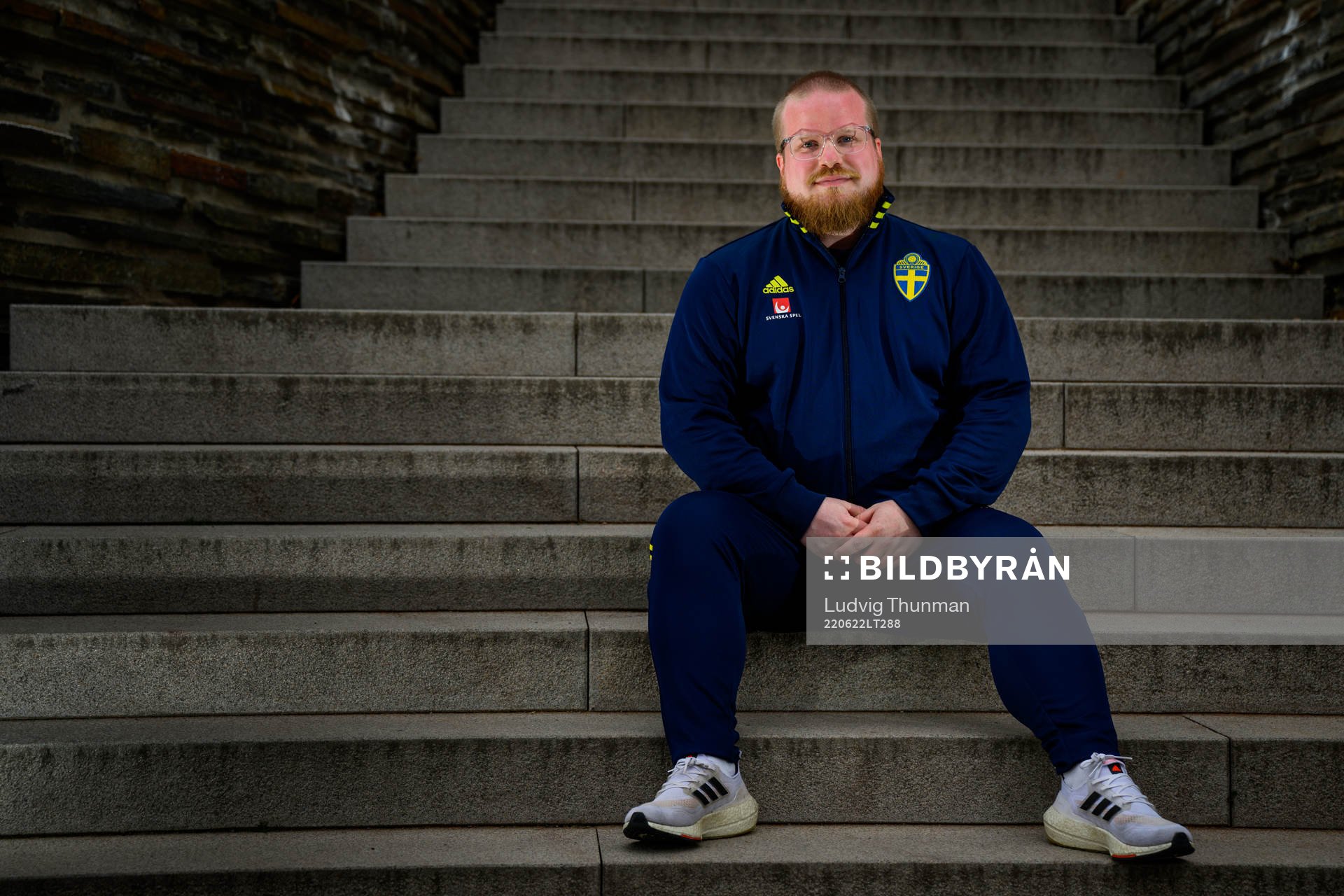 Anders Eriksson, match analyst, poses for a portrait during a photo shoot with the staff of the women's national football team of Sweden on June 22, 2022 in Båstad.