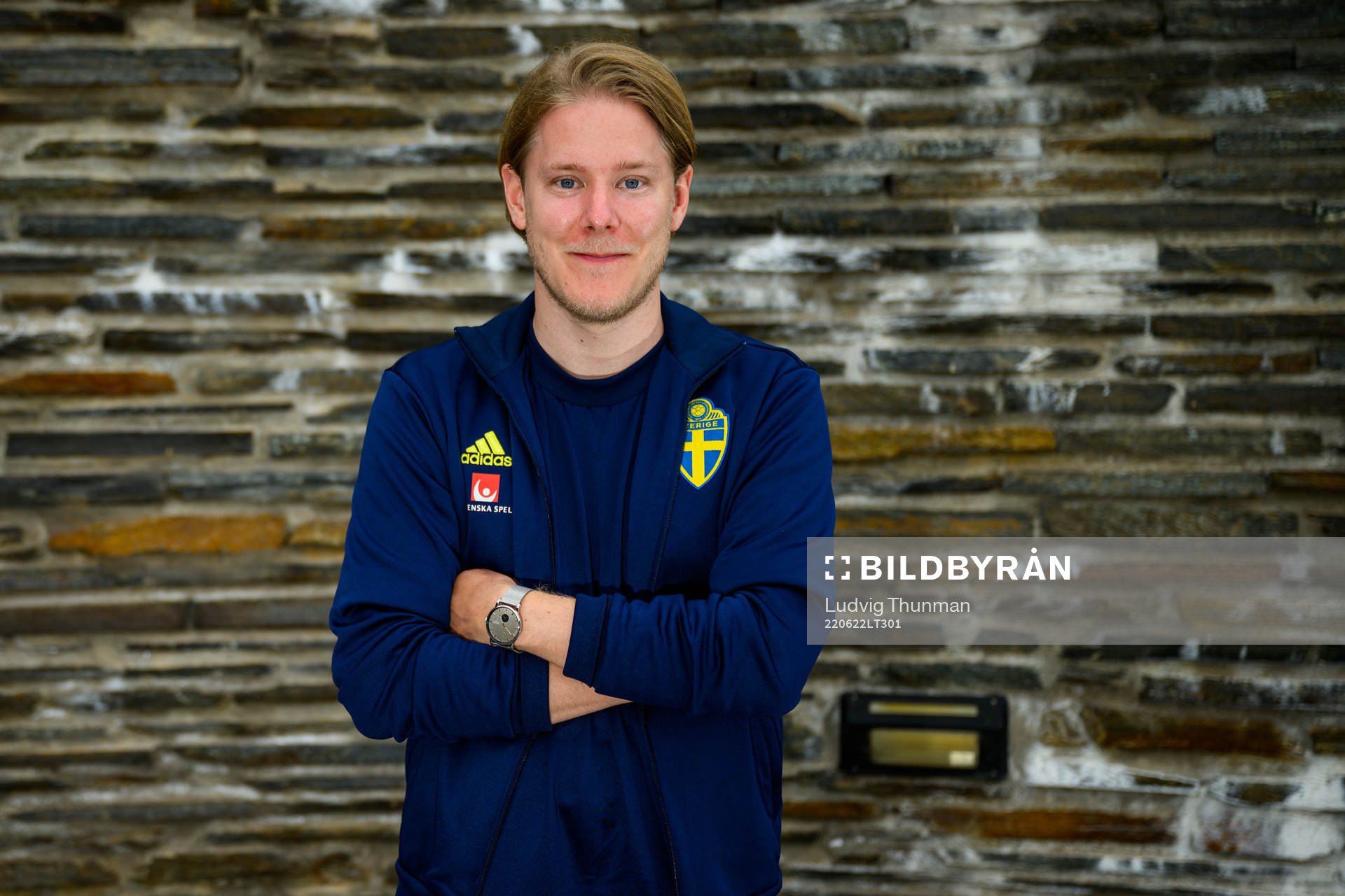 Fredrik Madestam, press officer, poses for a portrait