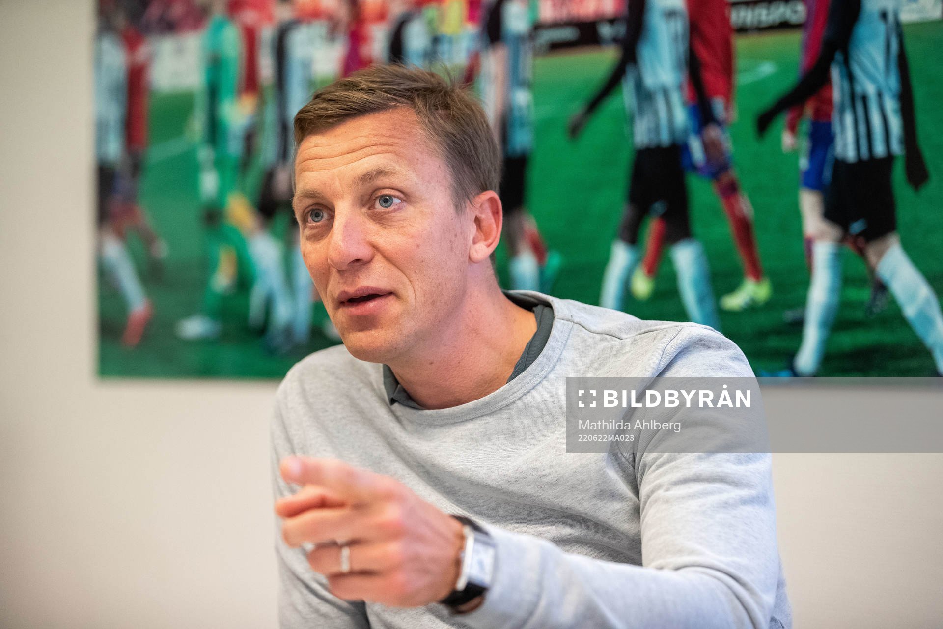 Landskronas sportchef Erik Edman under en intervju den 22 juni 2022 i Landskrona. 