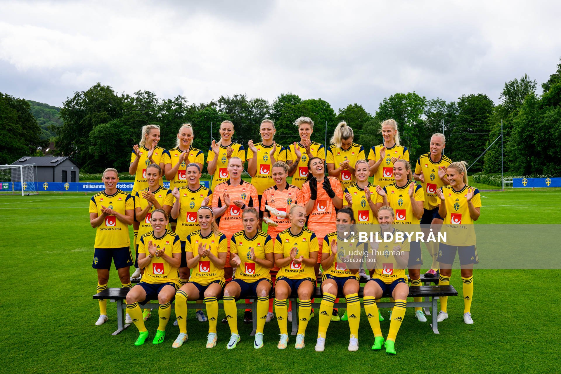 The women's national football team of Sweden records a