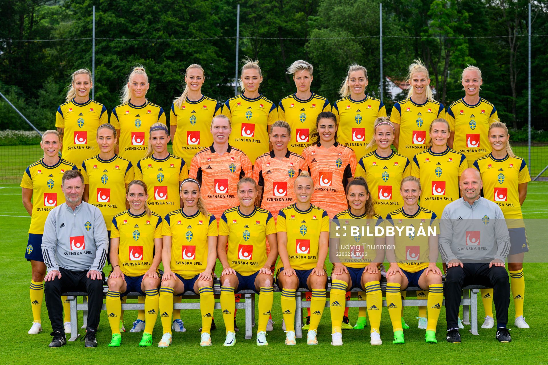 The women's national football team of Sweden poses for a