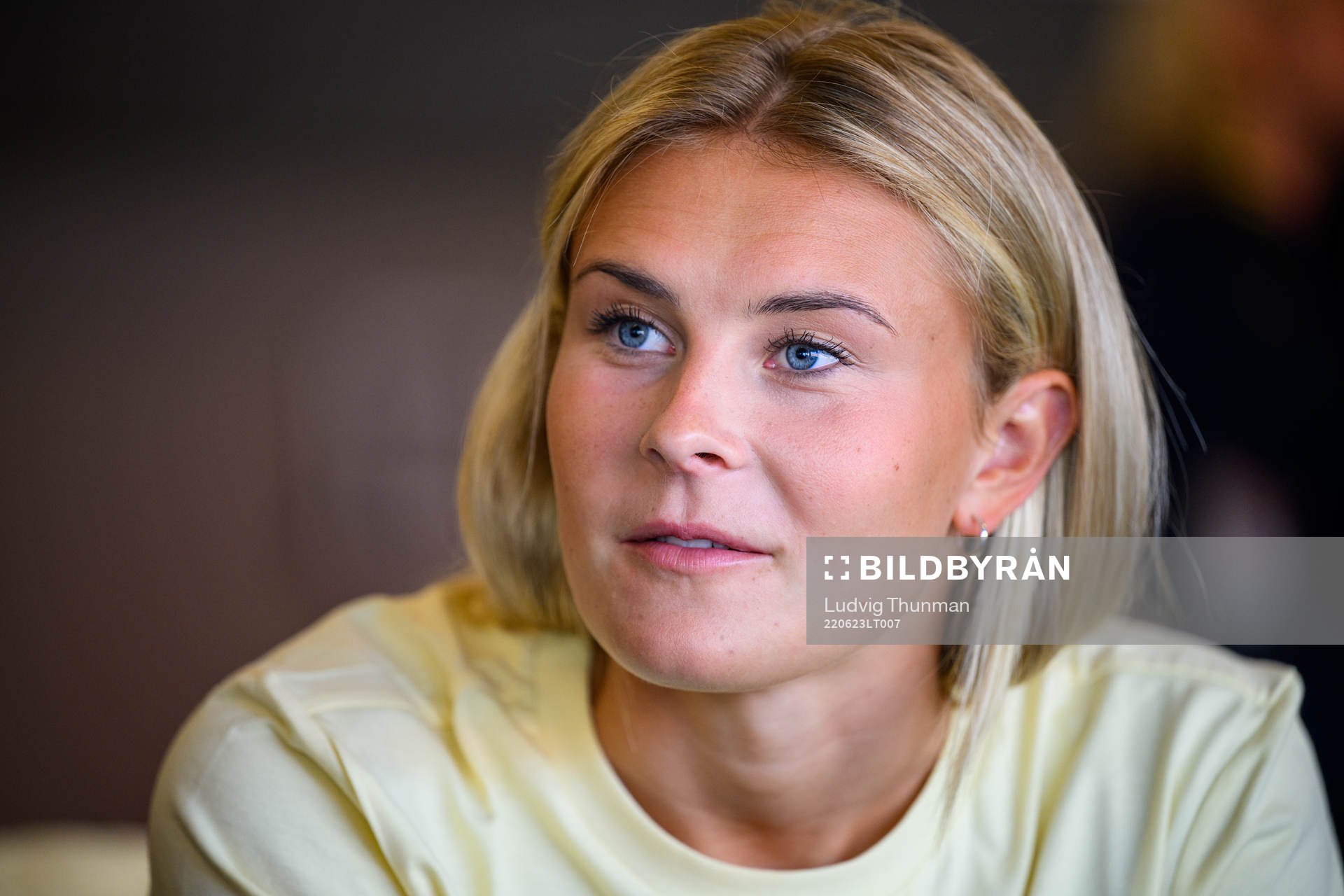 Amanda Nilden is interviewed by the media