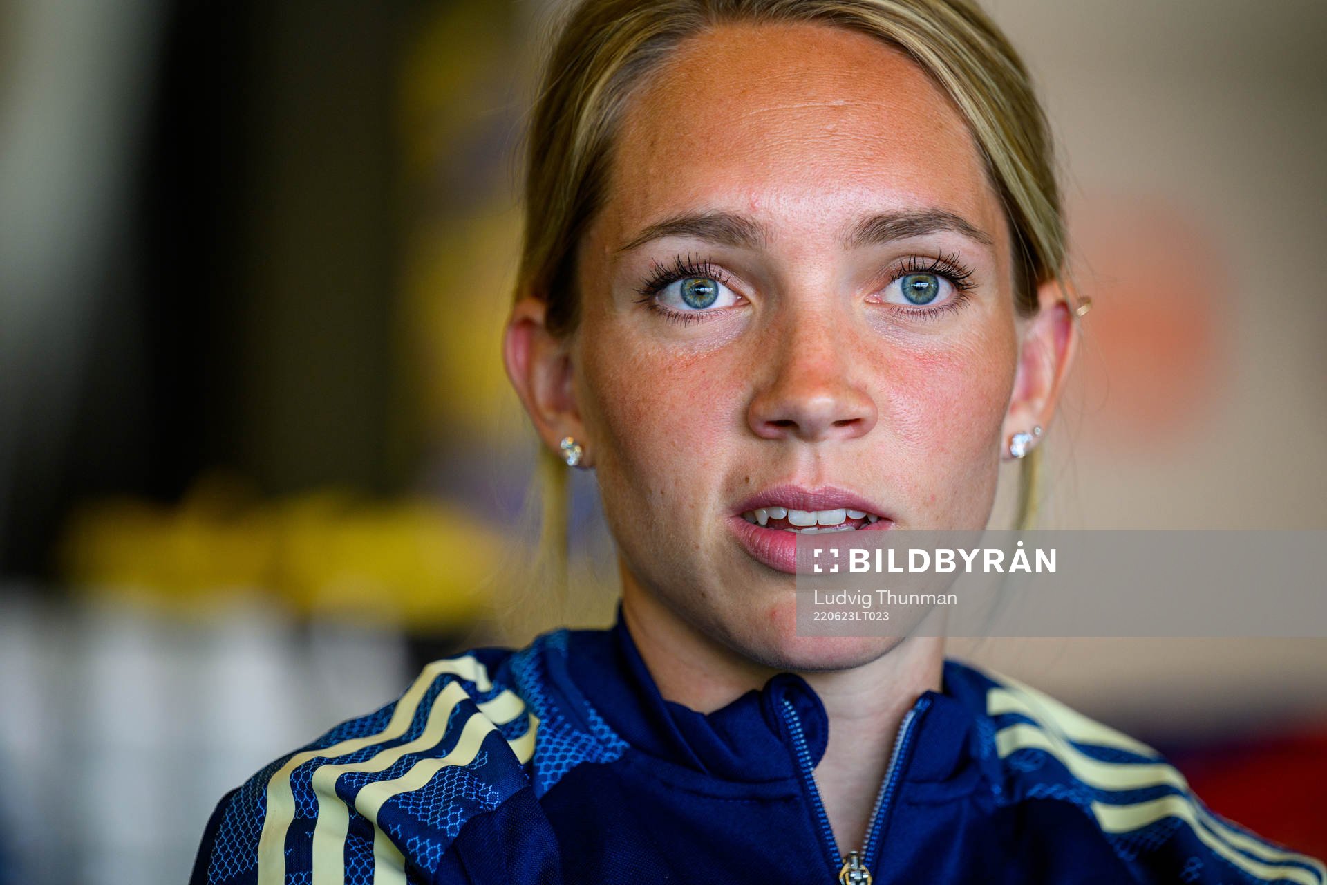 Elin Rubensson is interviewed by the media