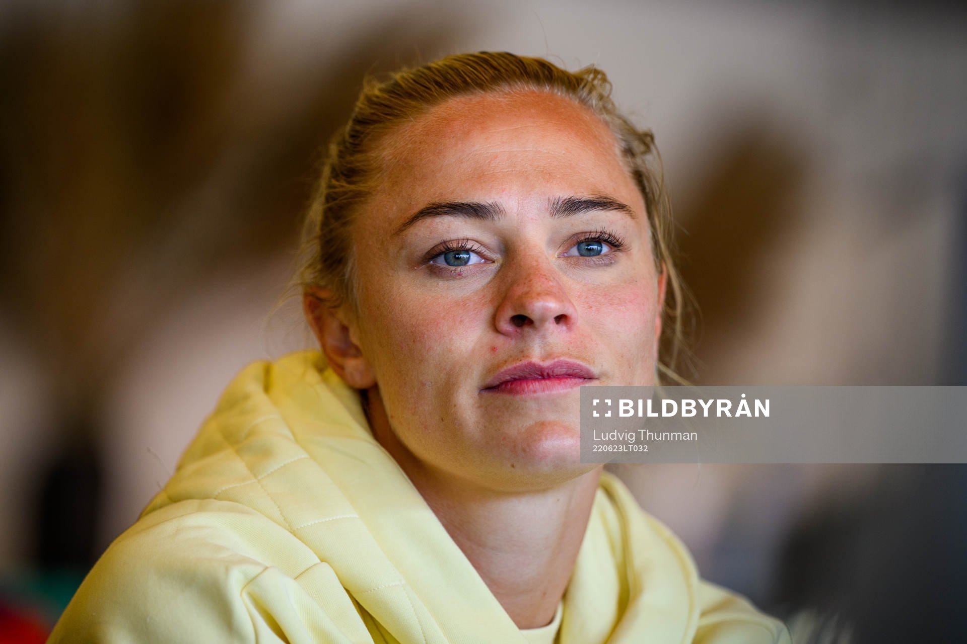 Fridolina Rolfö is interviewed by the media