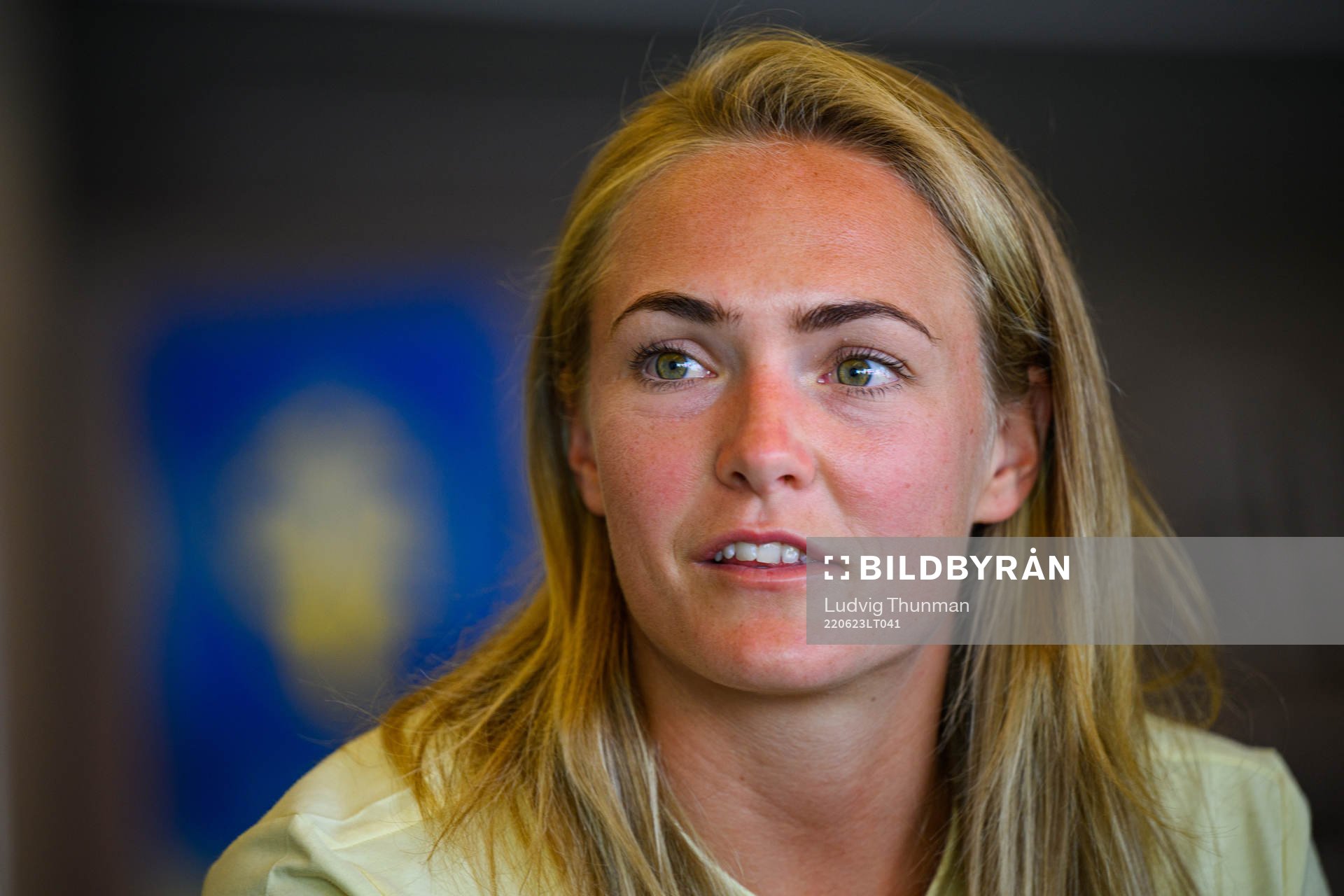 Magdalena Eriksson is interviewed by the media