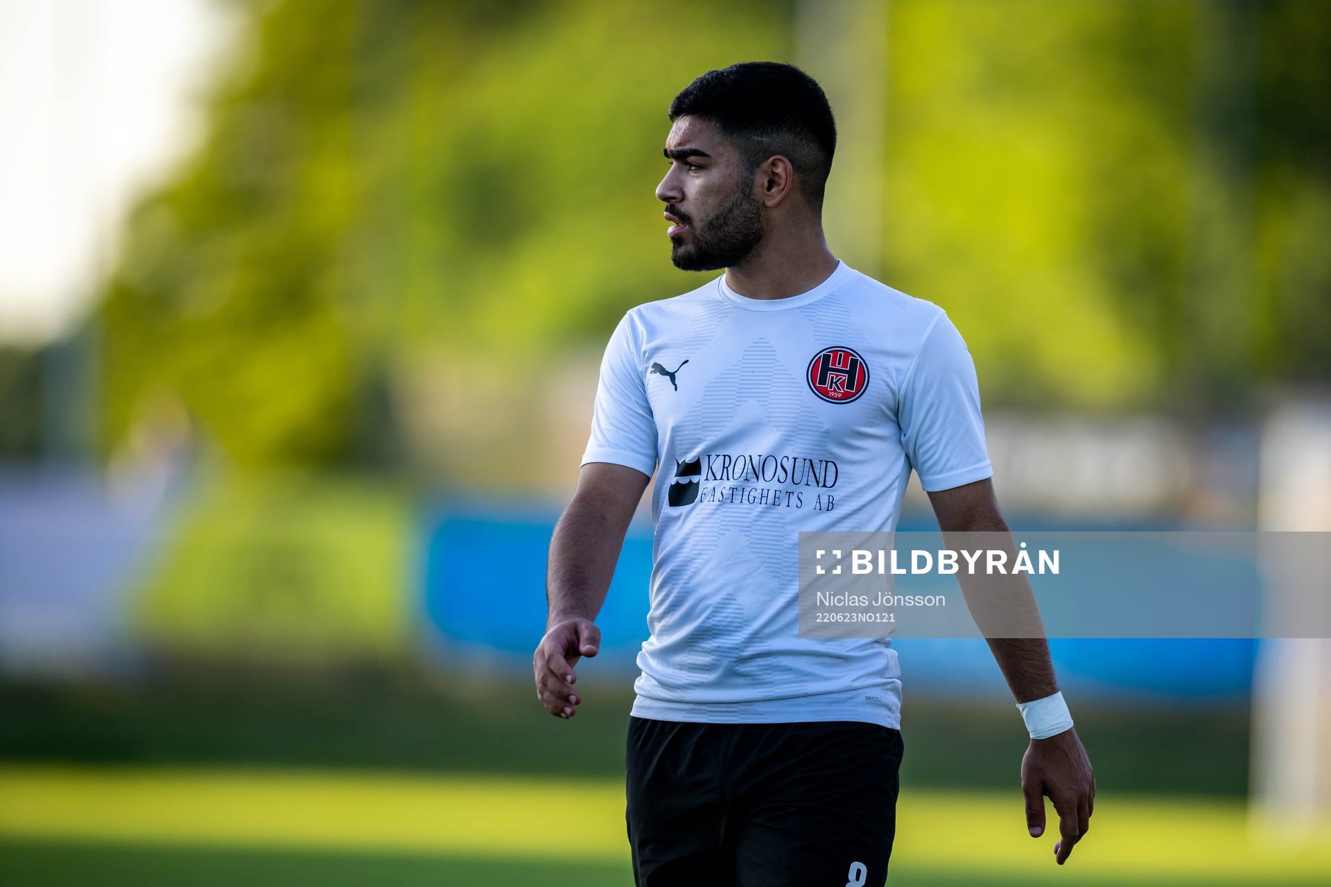 Hittarps Johan Ozmanov under fotbollsmatchen i Division 2 mellan Hittarp och Höganäs den 23 juni 2022 i Helsingborg. 