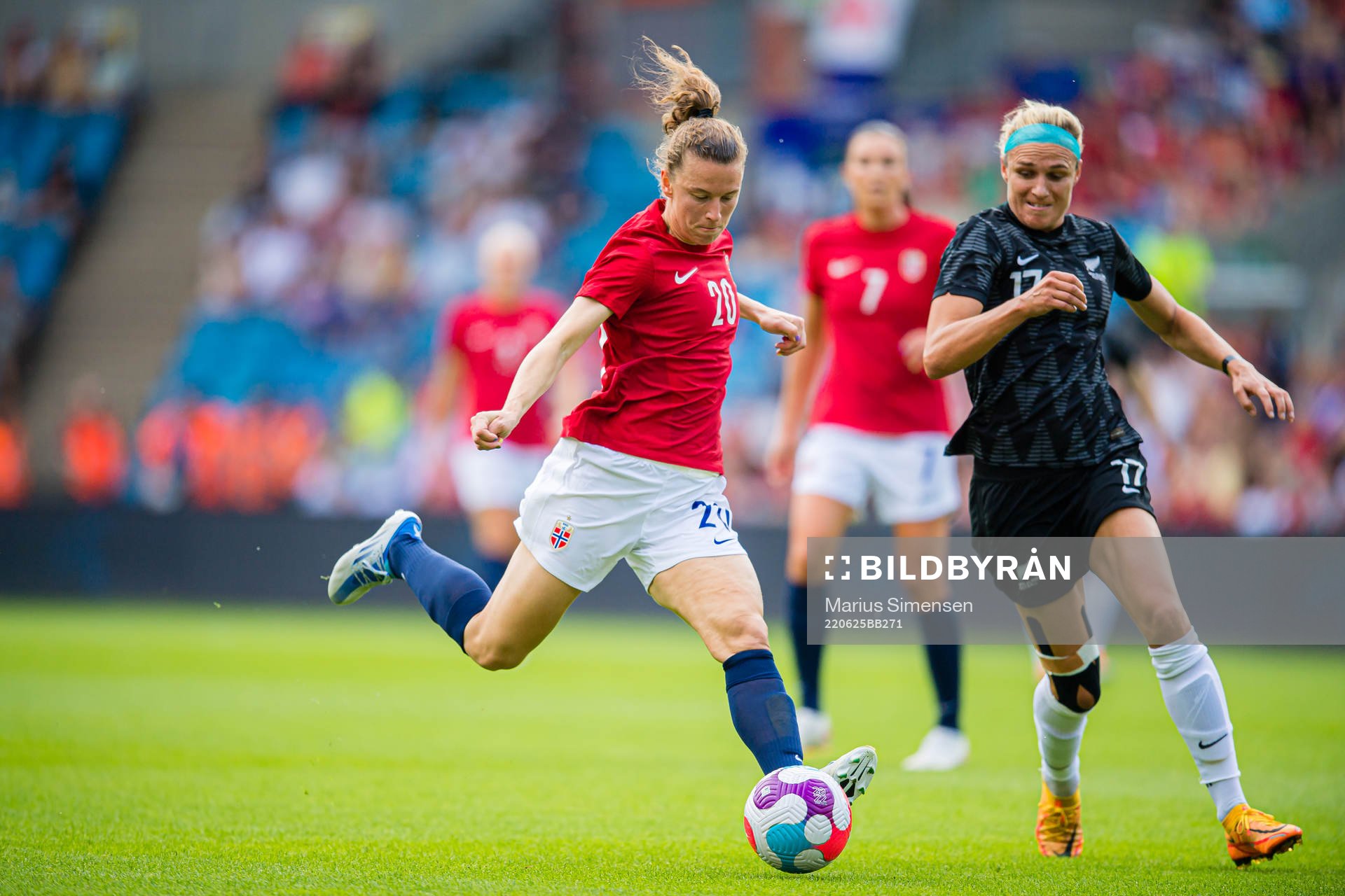 Synne Skinnes Hansen of Norway during the International friendly football match between Norway and New Zealand on June 25, 2022 in Oslo.