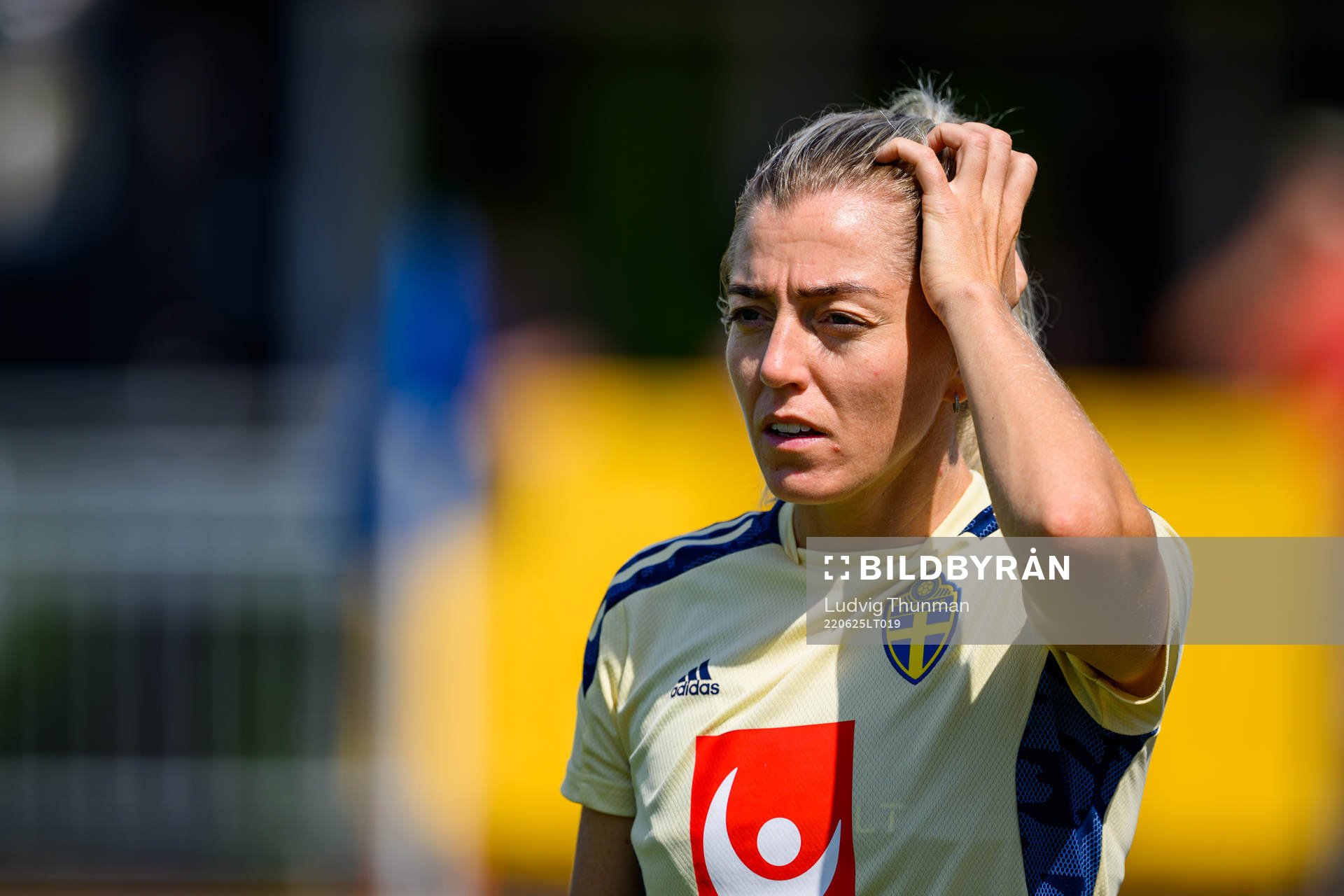 Linda Sembrant during a training session with the women's national football team of Sweden on June 25, 2022 in Båstad. 