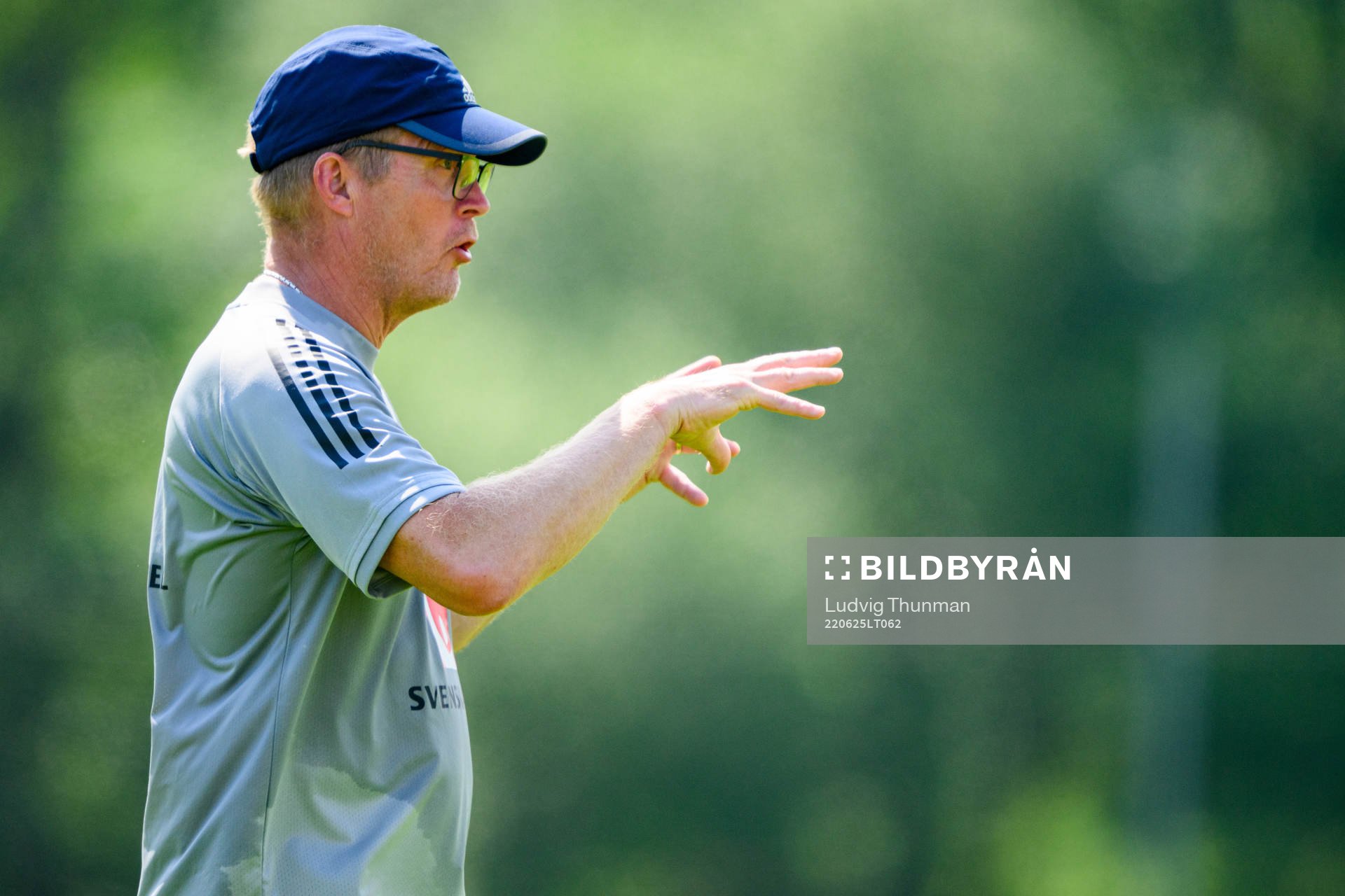 Leif Troedsson, goalkeeper coach during a training session with the women's national football team of Sweden on June 25, 2022 in Båstad. 