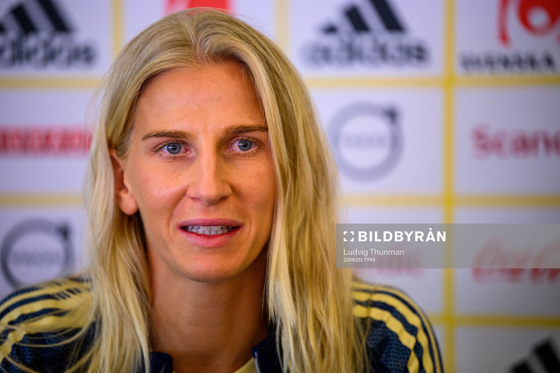 Sofia Jakobsson is interviewed by the media