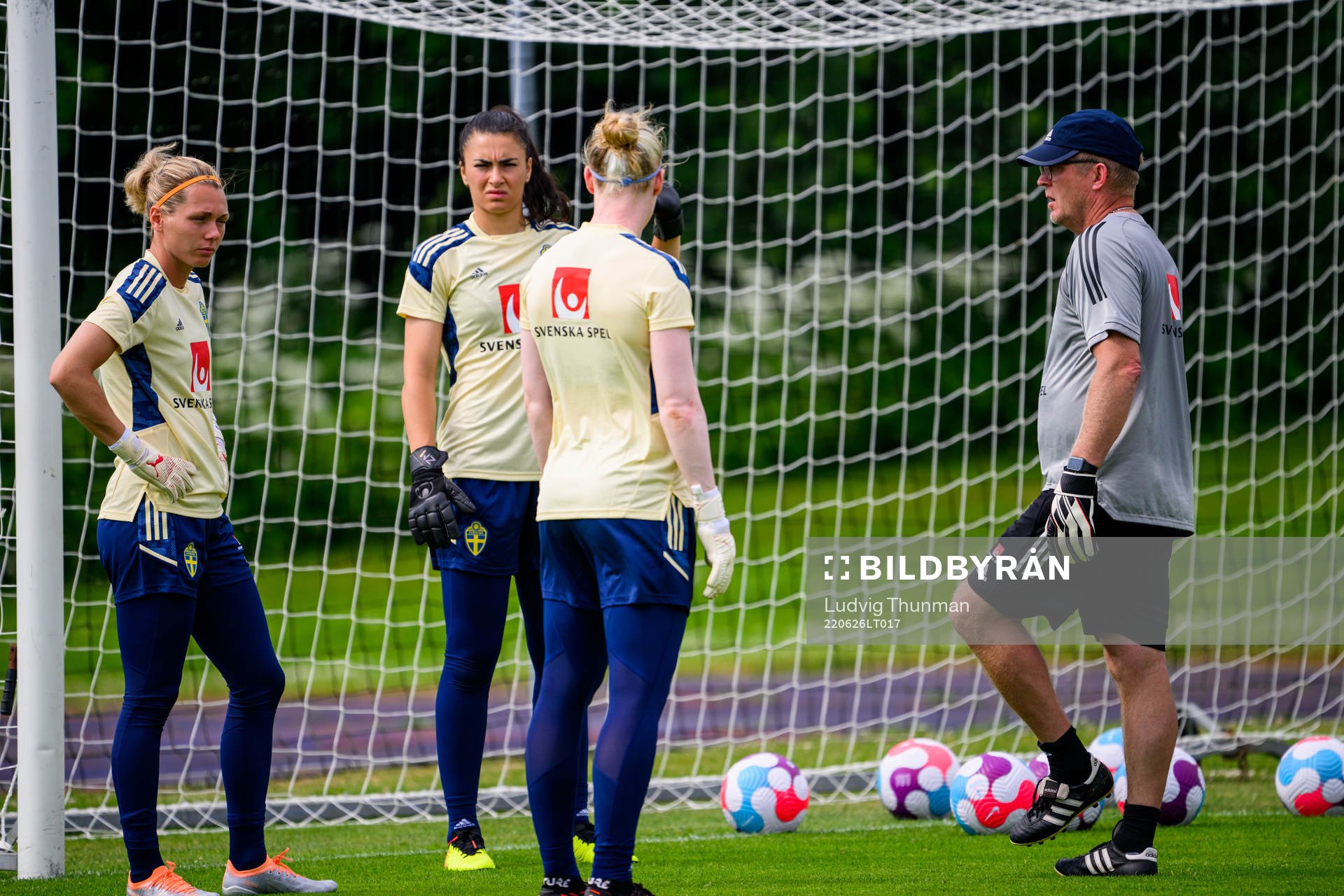 Goalkeeper Jennifer Falk, goalkeeper Zecira Musovic and