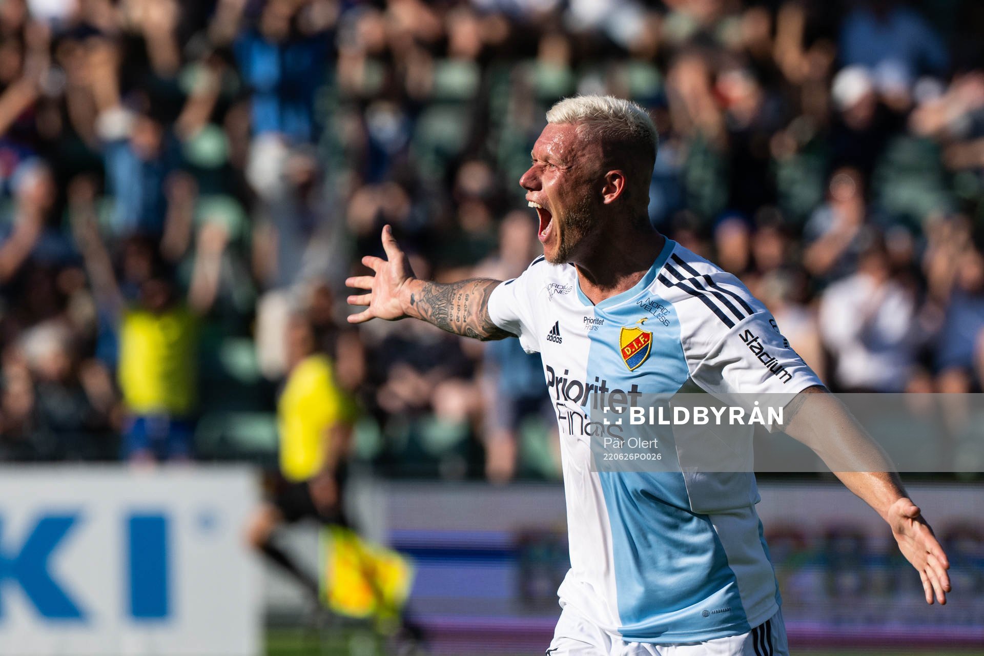 Djurgårdens Victor Edvardsen jublar