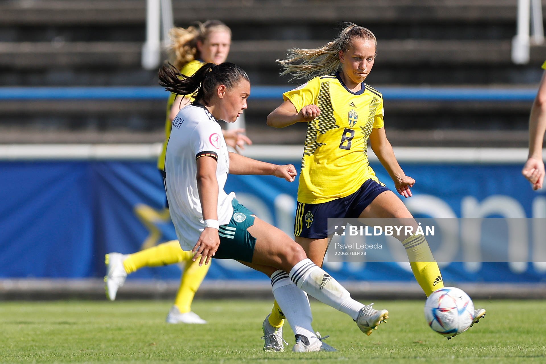 Sara Eriksson of Sweden in action against Clara Fröhlich