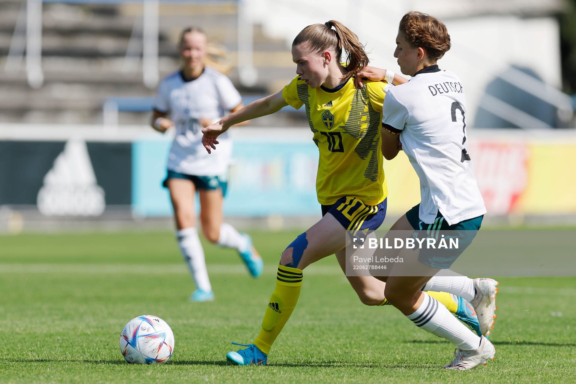 Bea Sprung of Sweden in action against Pauline Deutsch of