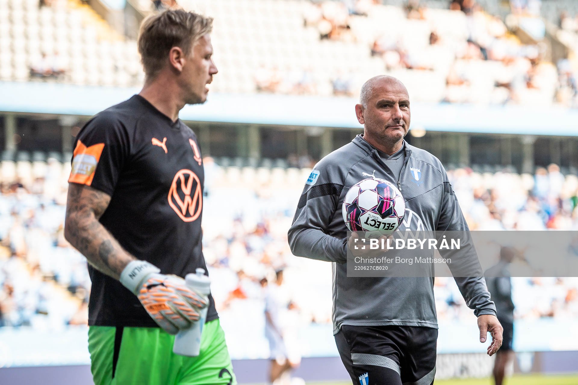 Malmö FFs målvakt Johan Dahlin och målvaktstränare