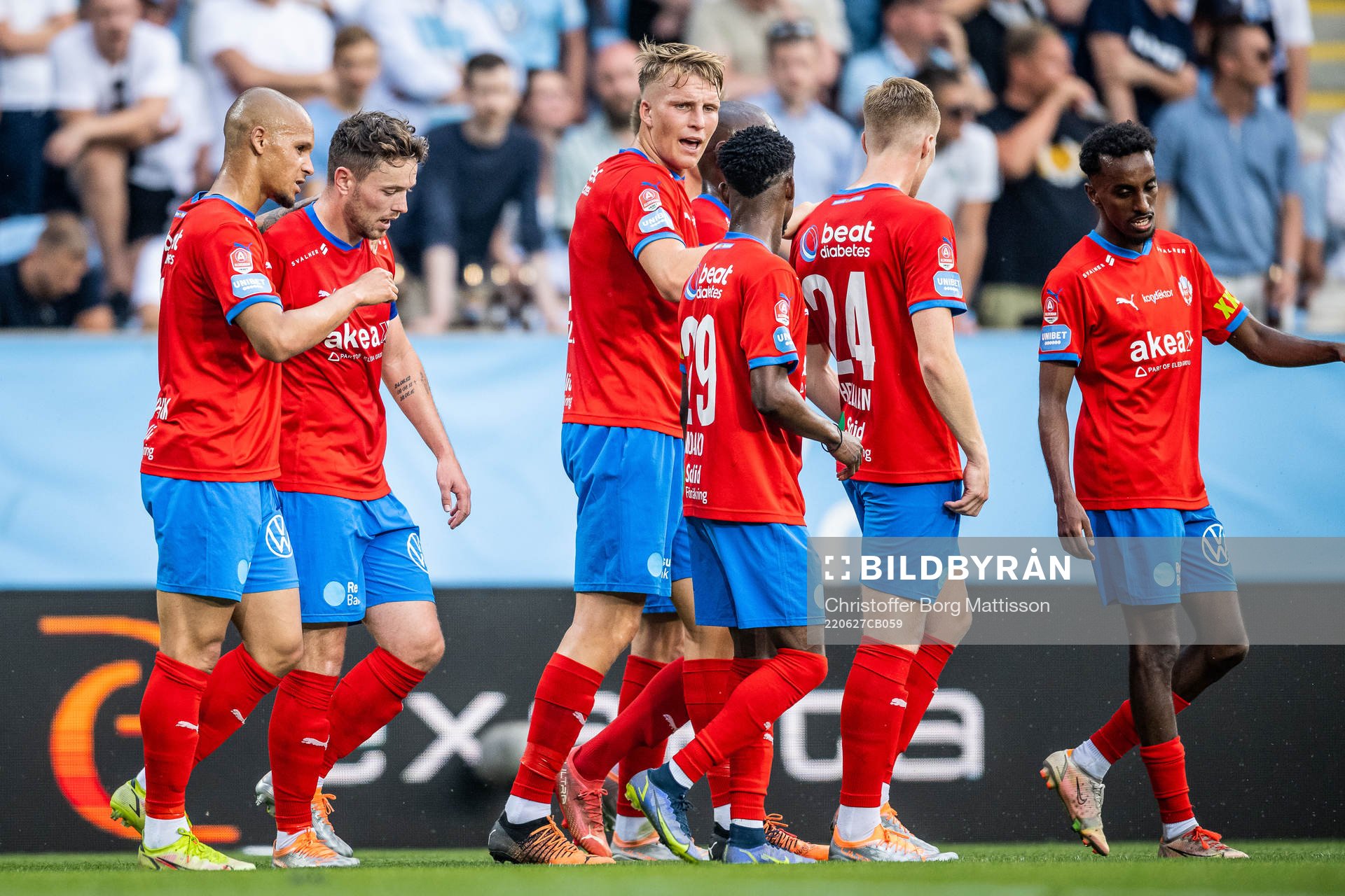 Helsingborgs spelare jublar