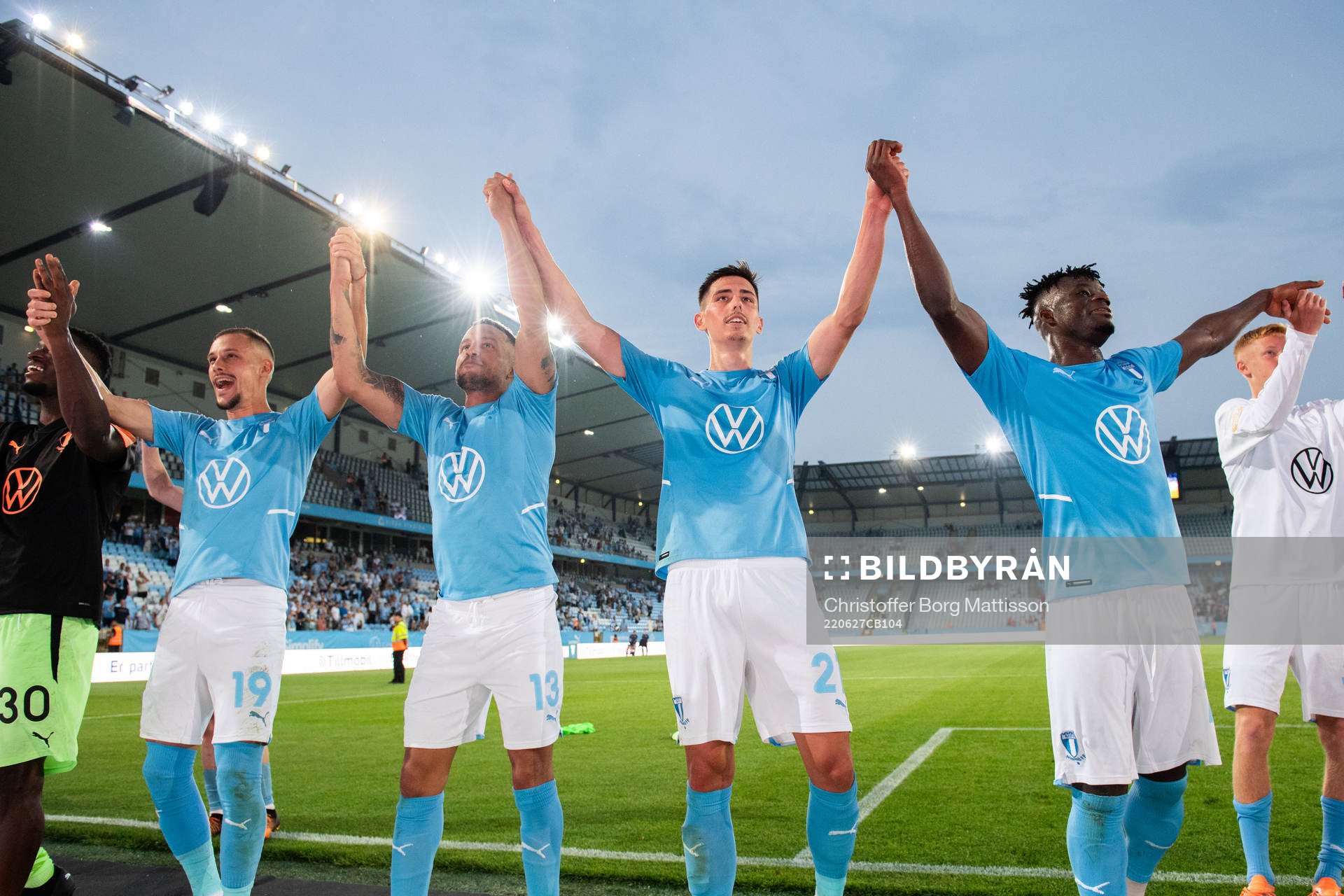 Malmö FFs Veljko Birmancevic, Martin Olsson, Dennis