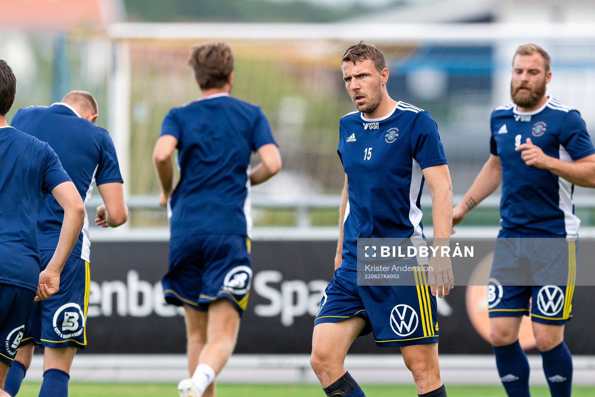 Ängelholms Johan Oremo före fotbollsmatchen i Ettan