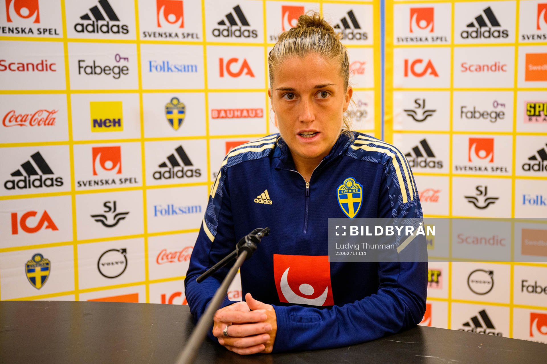 Filippa Angeldahl a press conference with the women's