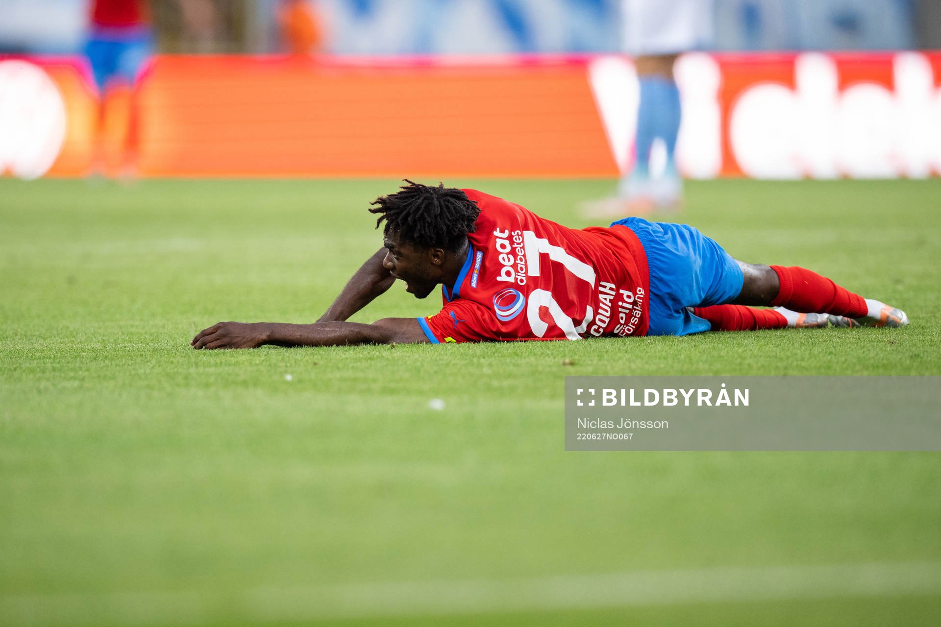 Helsingborgs Benjamin Acquah har ont