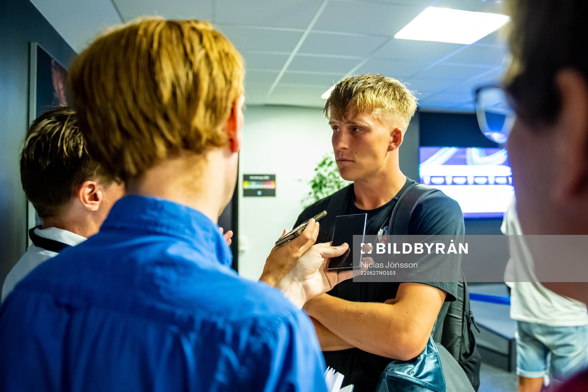 Helsingborgs Casper Widell under  presskonferensen efter fotbollsmatchen i Allsvenskan mellan Malmö FF och Helsingborg den 27 juni 2022 i Malmö. 
