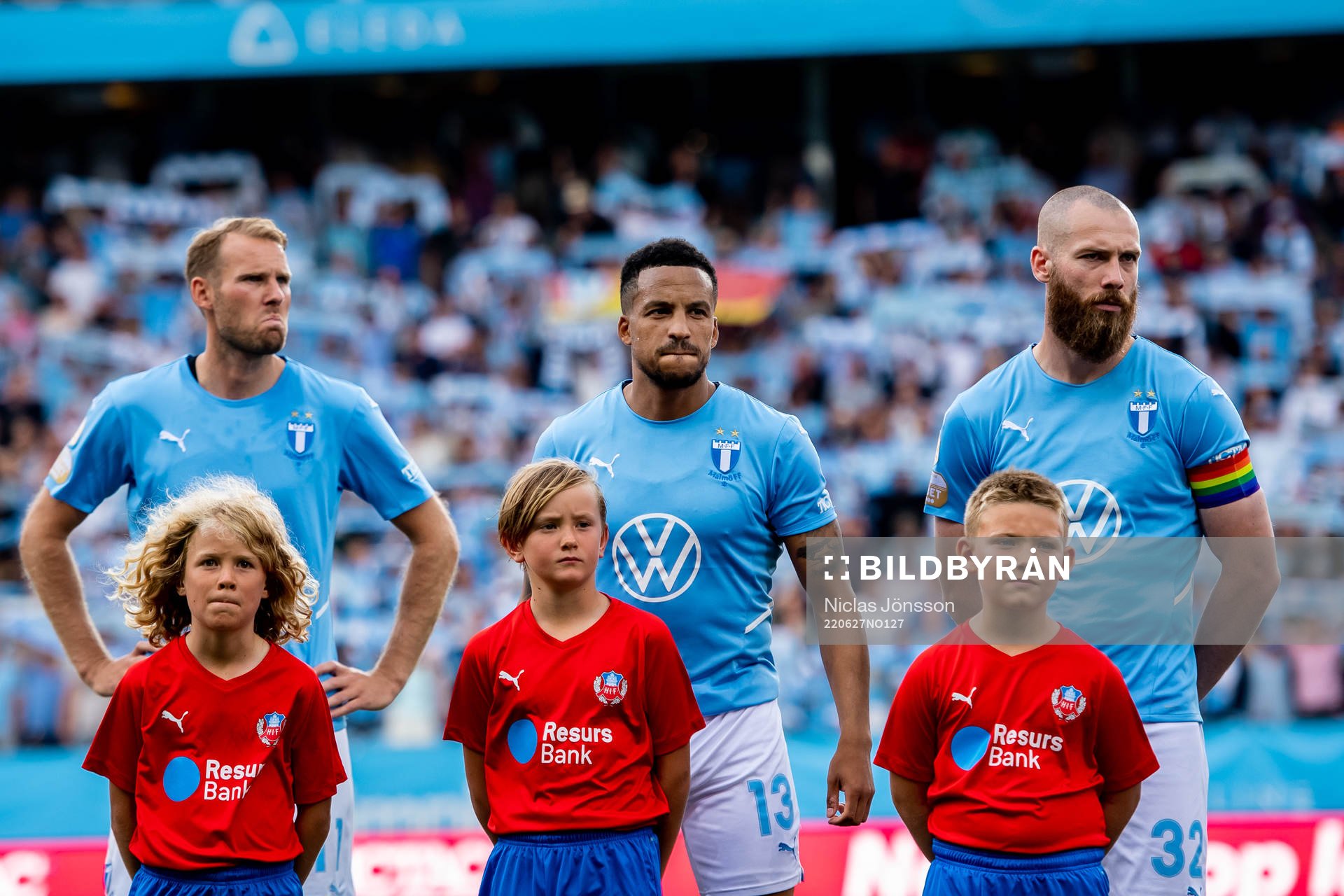 Malmö FFs Ola Toivonen, Martin Olsson  och Jo Inge Berget