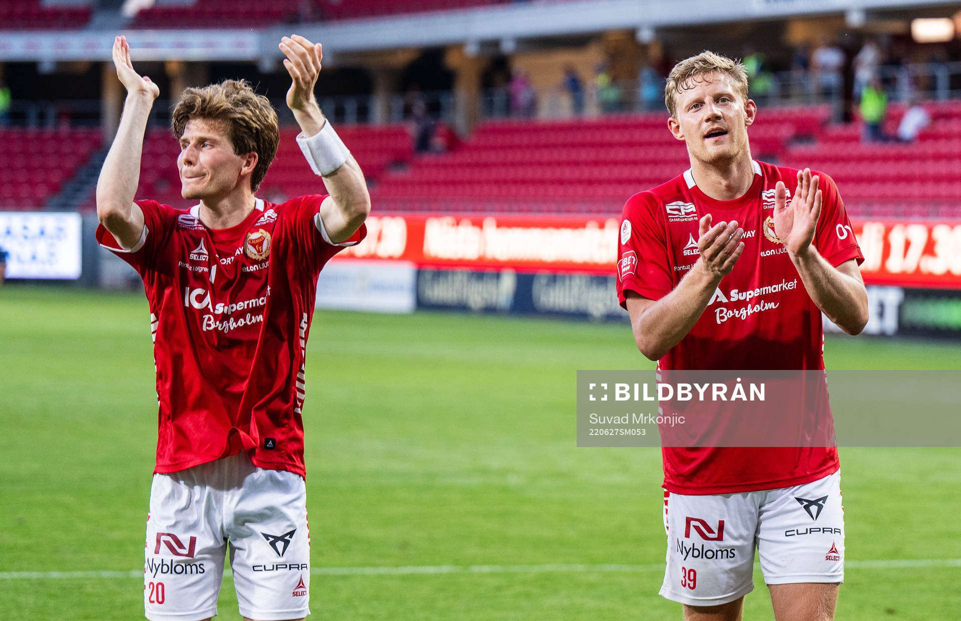Kalmars Oliver Berg och Lars Sætra jublar