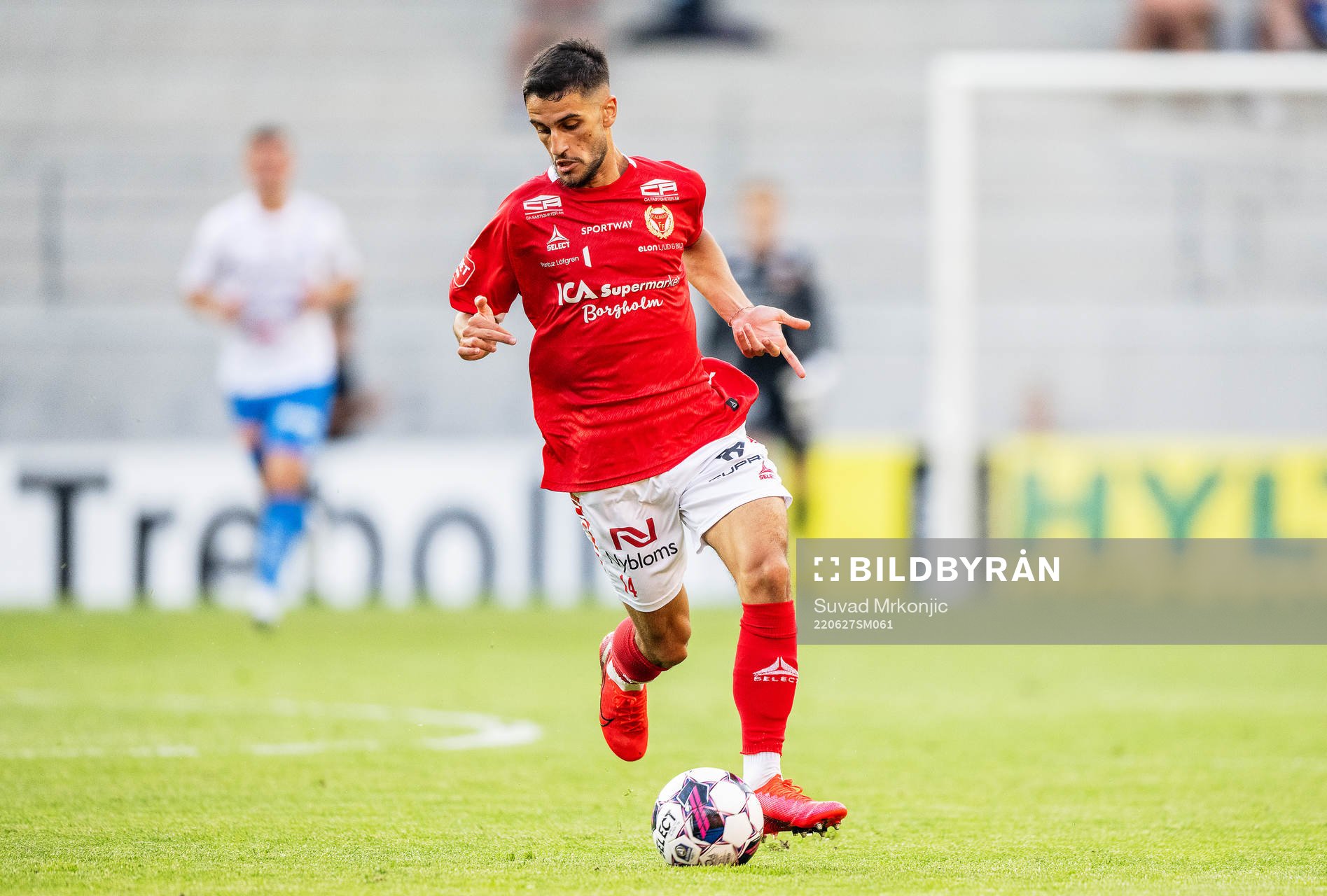 Kalmars Noah Shamoun under fotbollsmatchen i Allsvenskan mellan Kalmar och Värnamo den 27 juni 2022 i Kalmar. 
