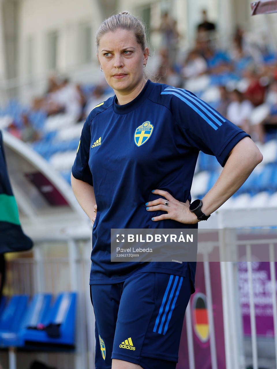 Caroline Sjöblom, head coach of Sweden. the UEFA Womens