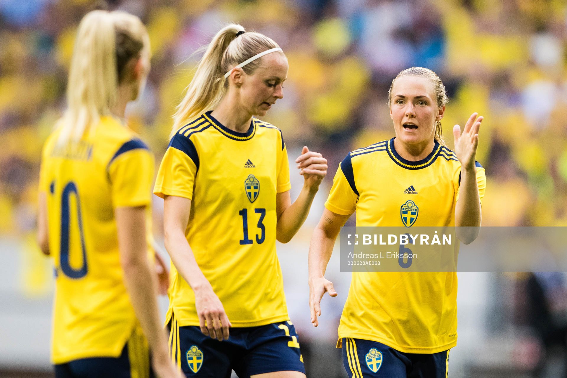 Sofia Jakobsson, Amanda Ilestedt and Magdalena Eriksson of