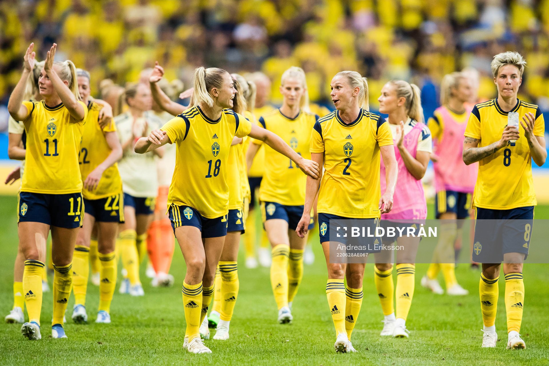 Stina Blackstenius, Fridolina Rolfö, Jonna Andersson and