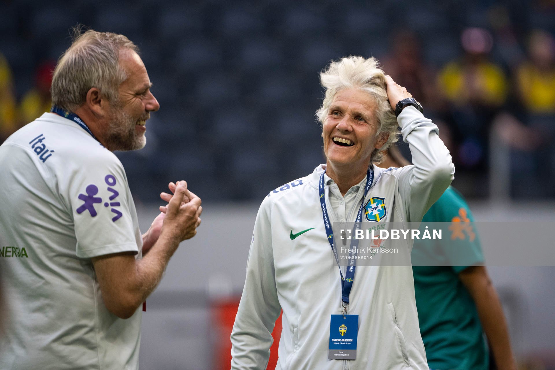 Head coach Pia Sundhage of Brazil