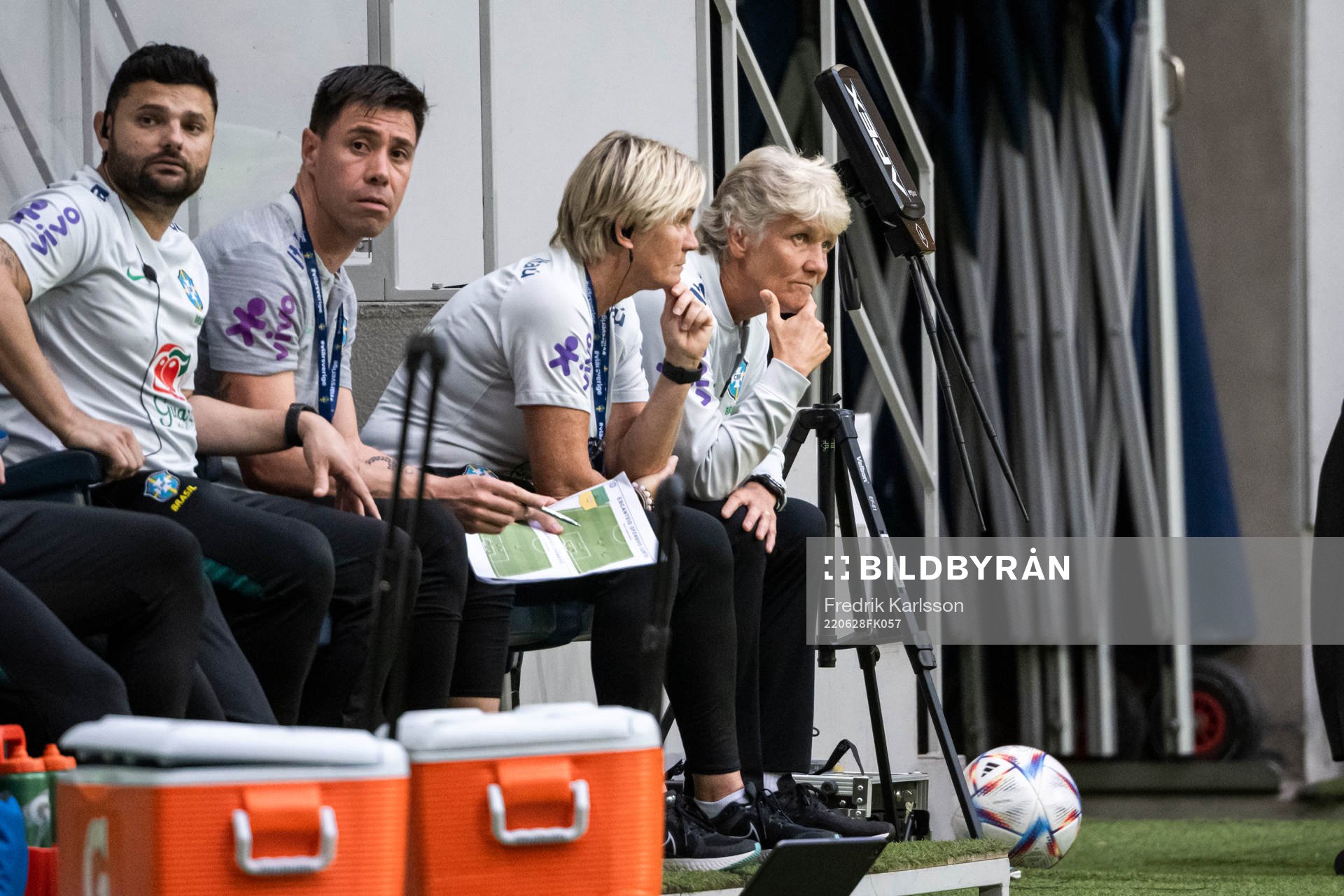 head coach Pia Sundhage of Brazil