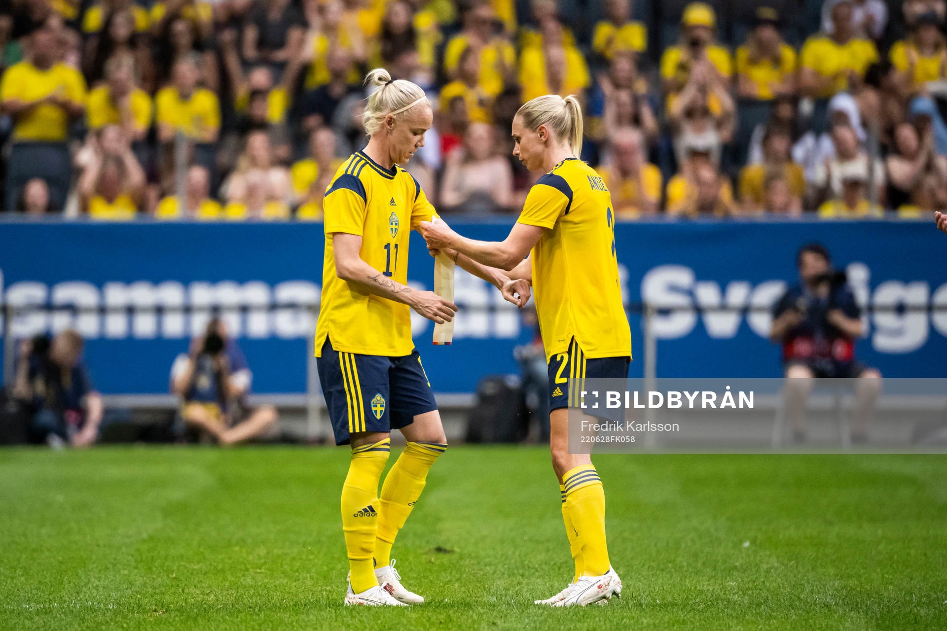 Caroline Seger of Sweden and Jonna Andersson of Sweden