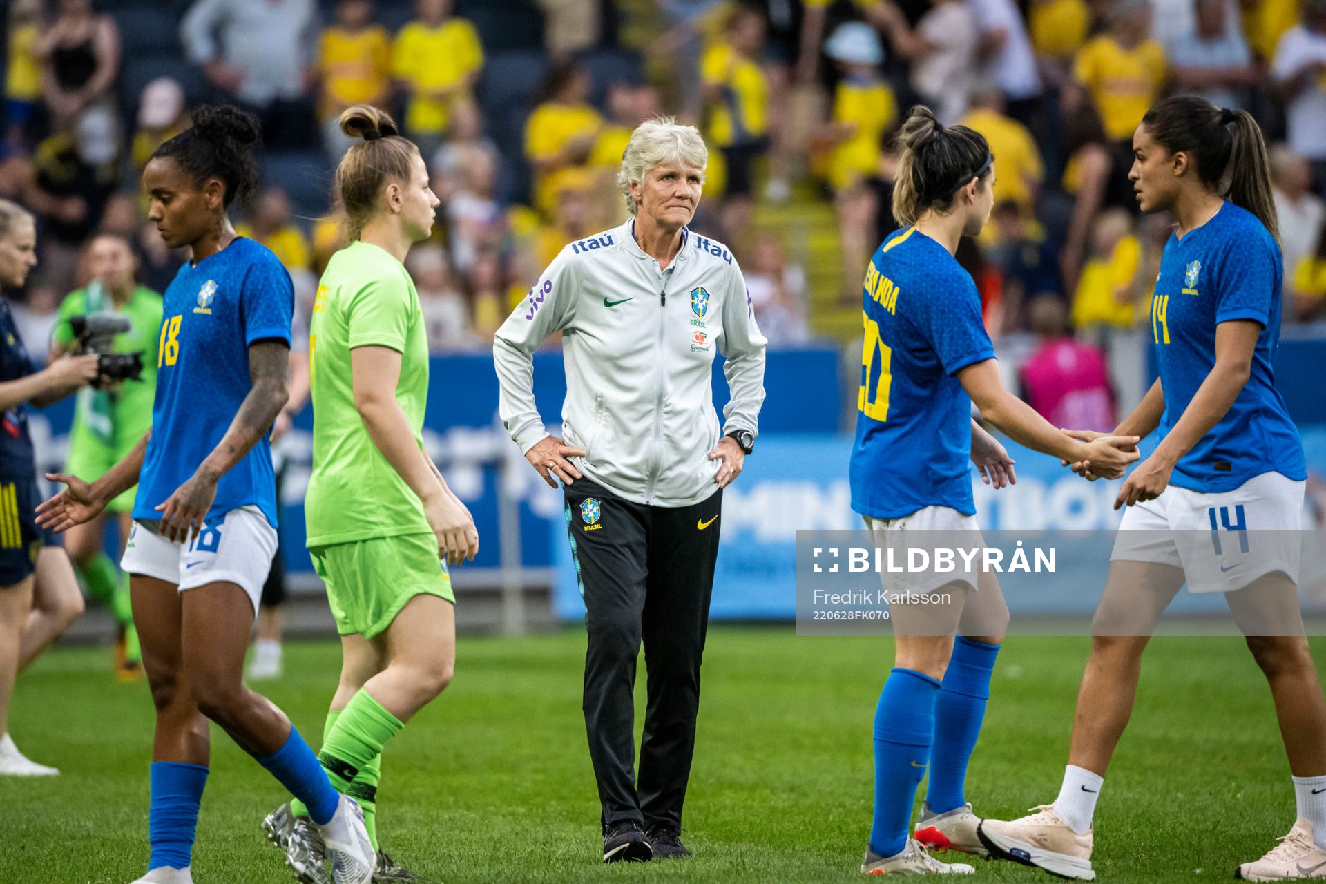 head coach Pia Sundhage of Brazil