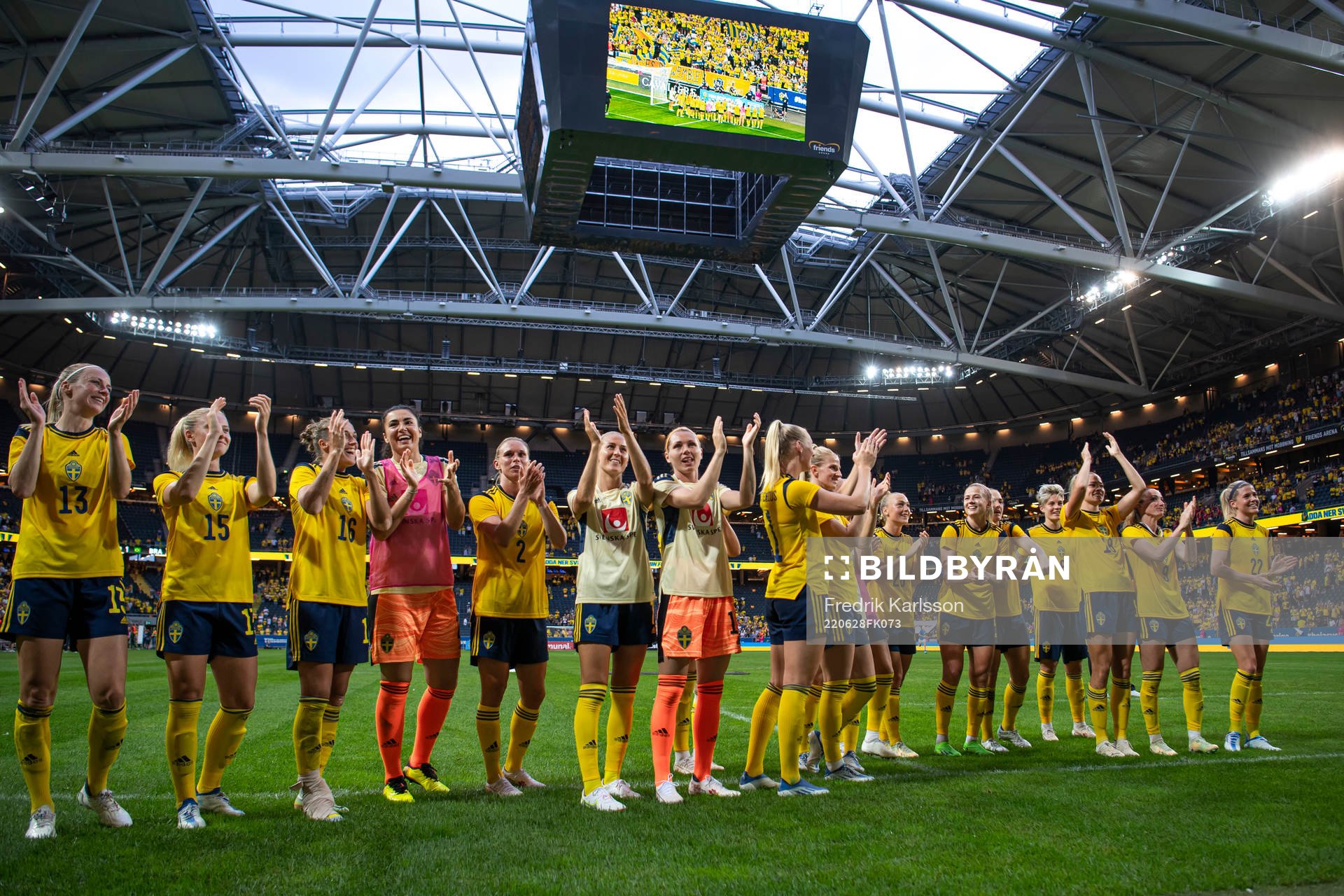 Players of Sweden celebrate