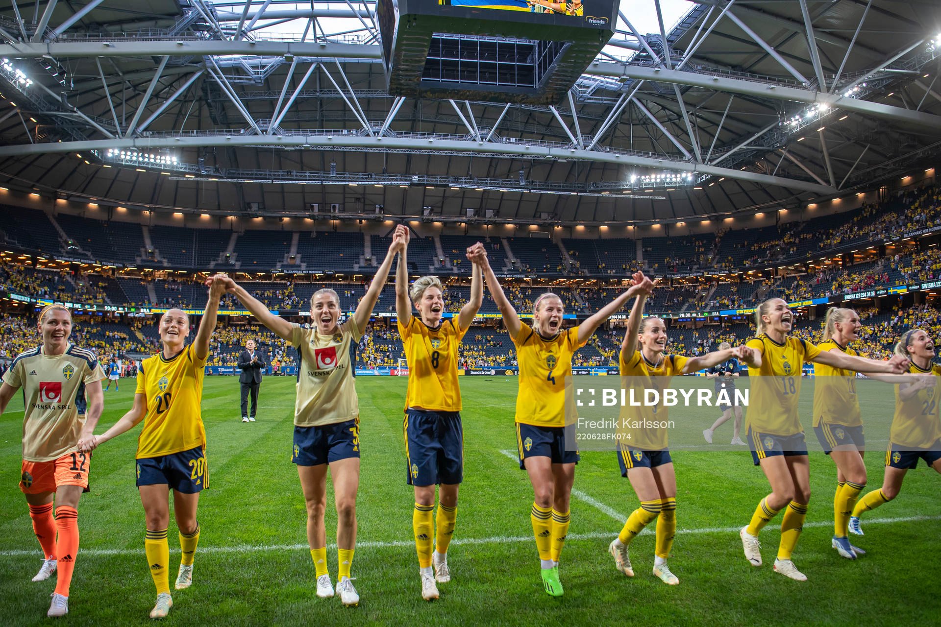 Players of Sweden celebrate