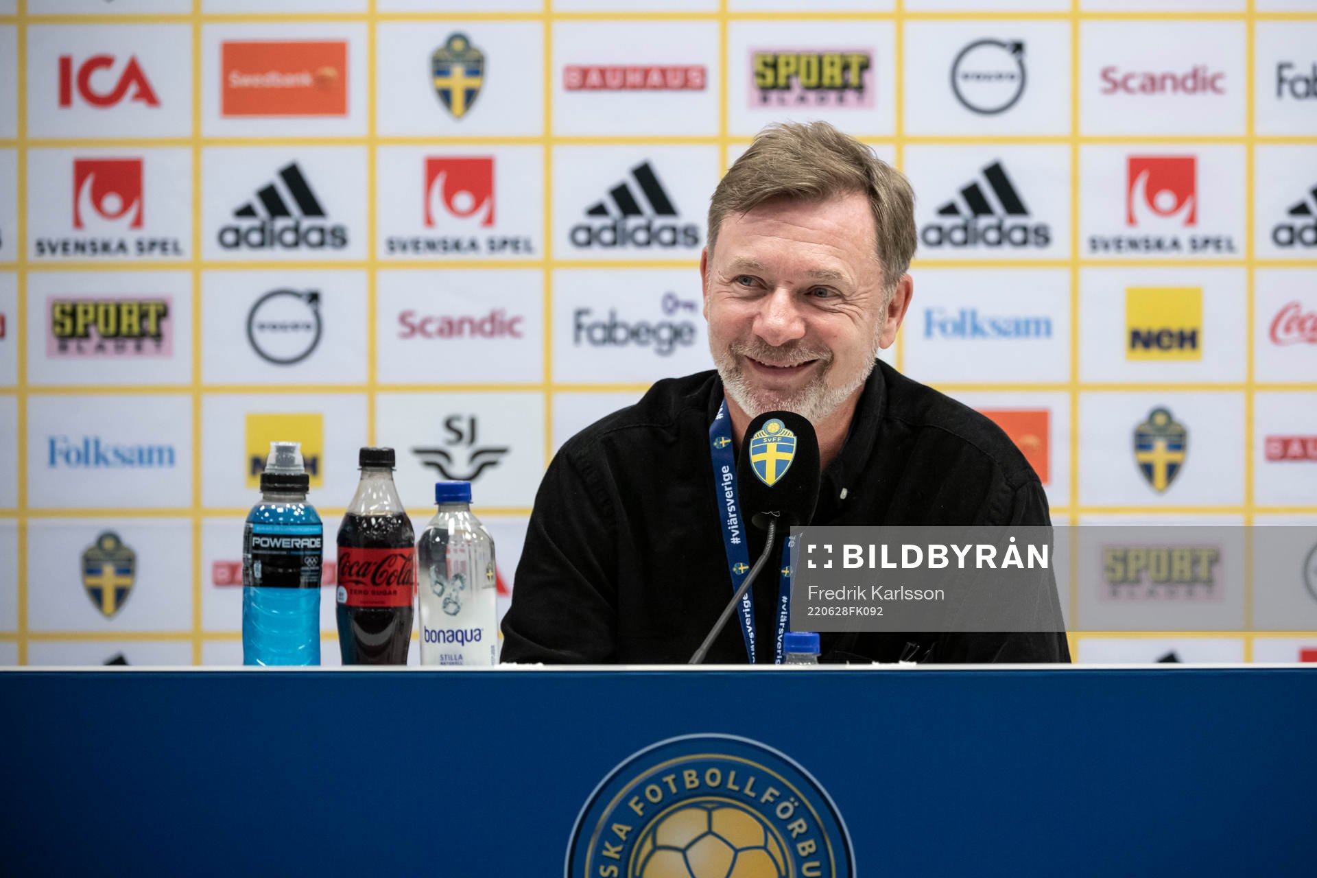 Head coach Peter Gerhardsson of Sweden at a press conference