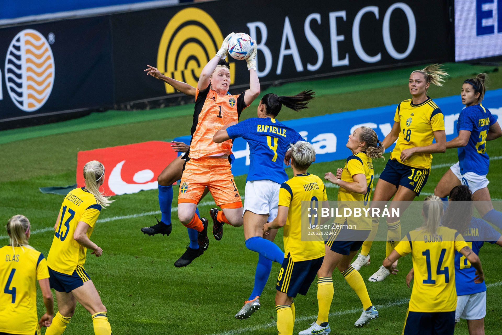 goalkeeper Hedvig Lindahl of Sweden