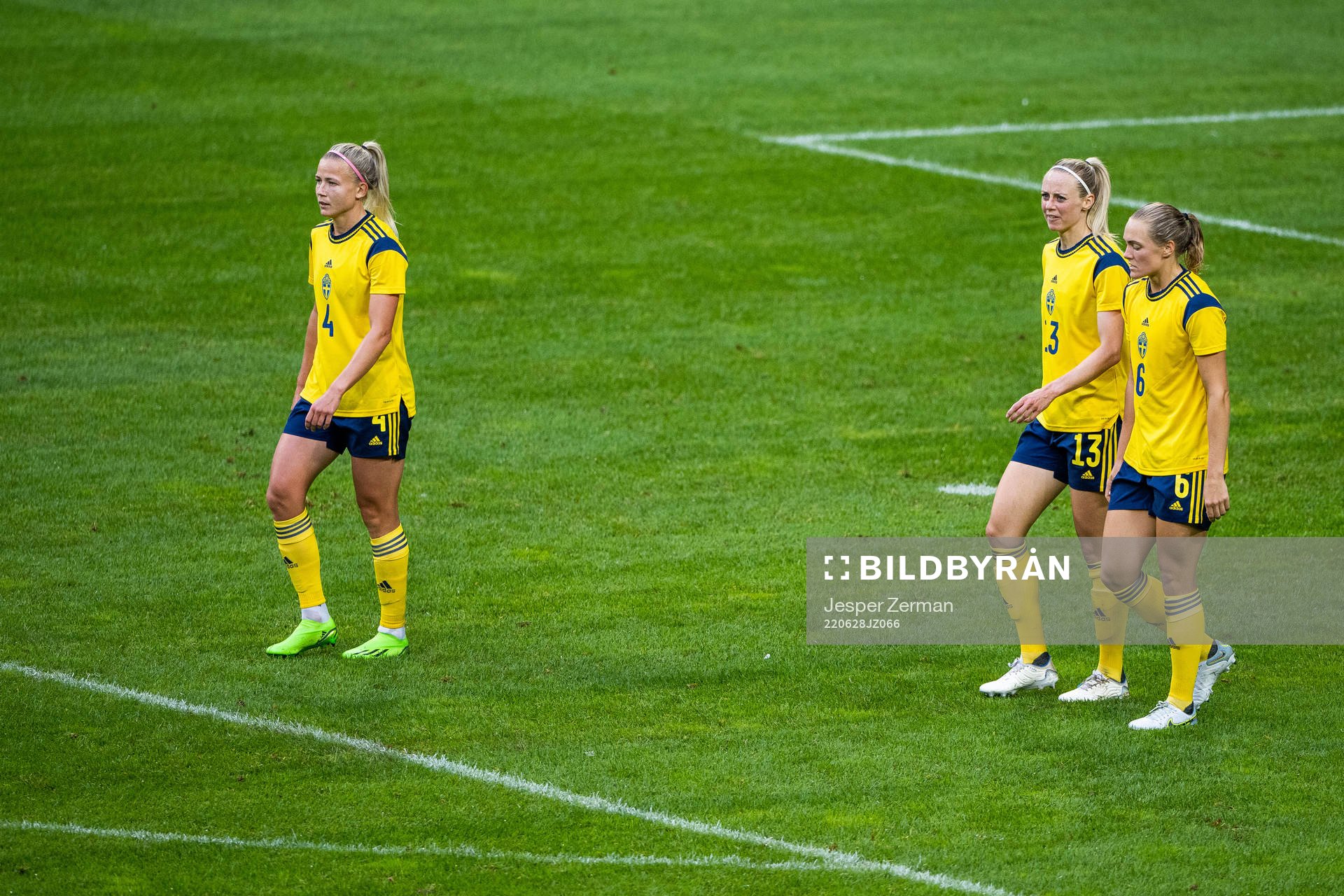 Hanna Glas, Amanda Ilestedt and Magdalena Eriksson of