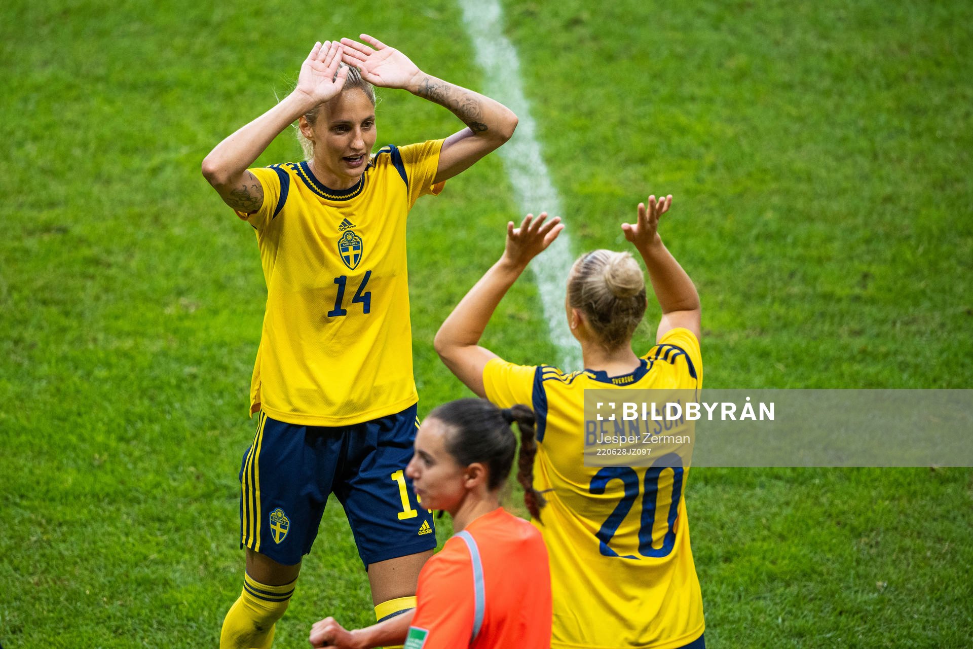 Nathalie Björn is substituted off for Hanna Bennison of