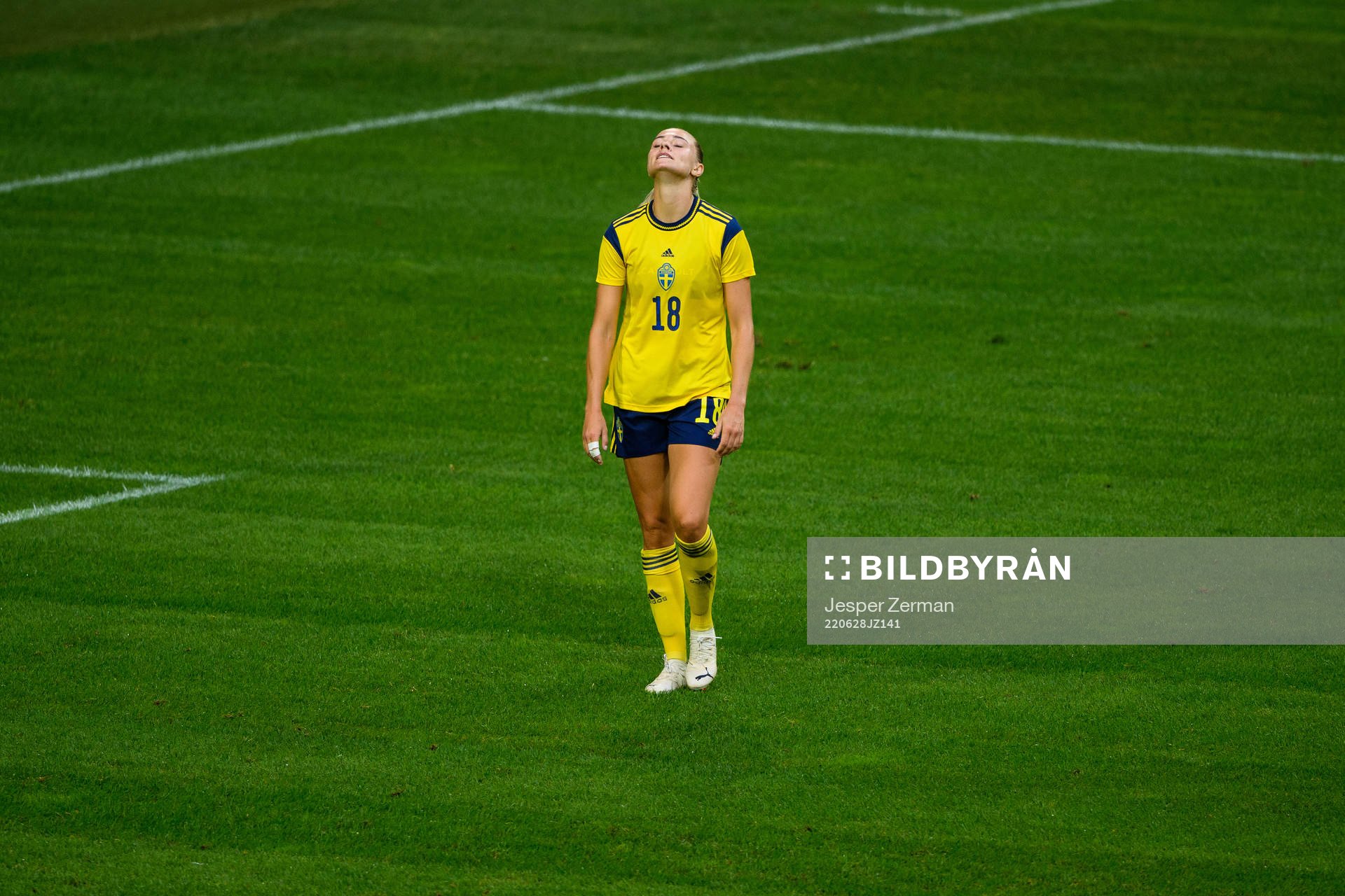Fridolina Rolfö of Sweden looks dejected