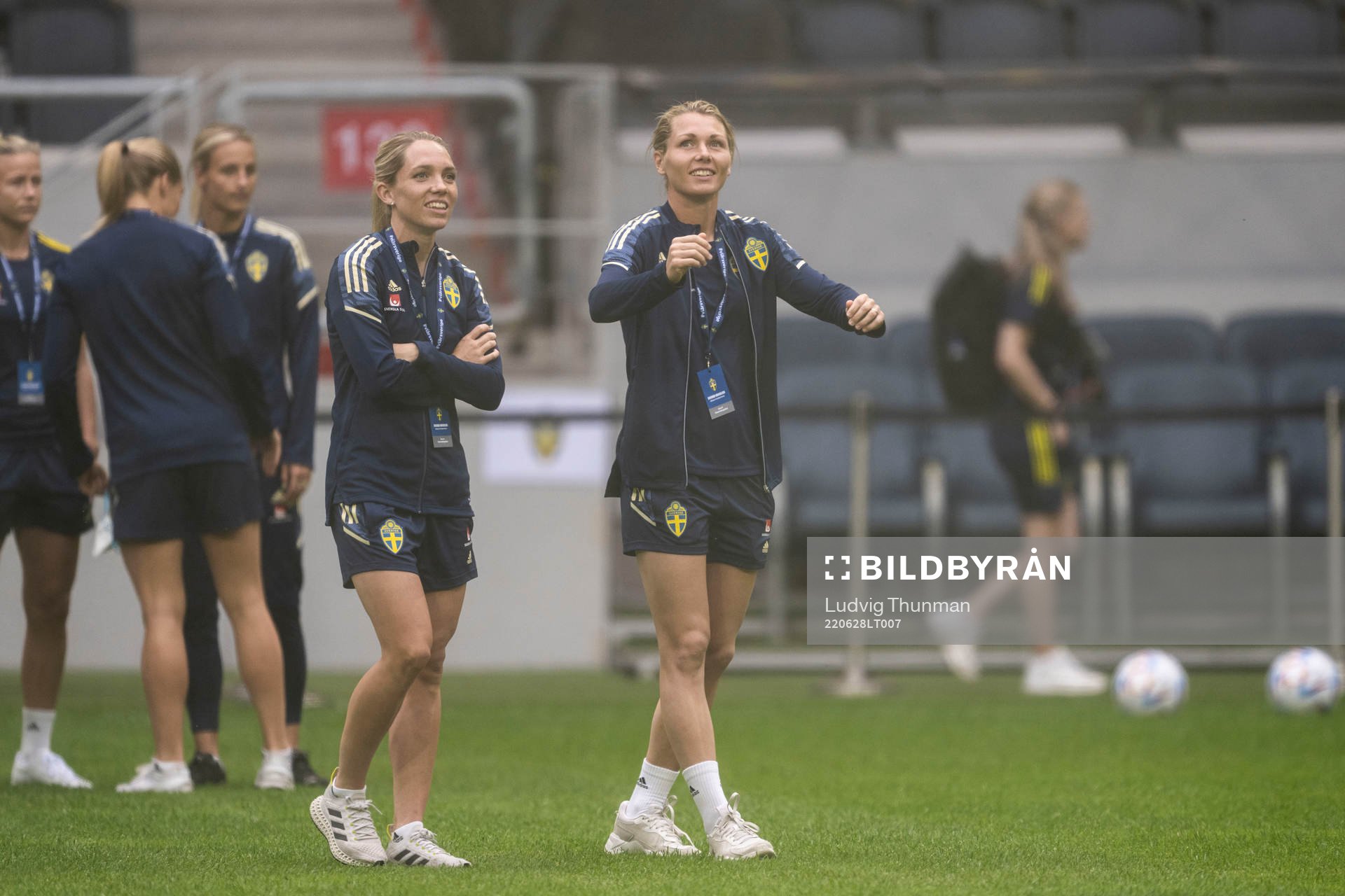Linda Sembrant and goalkeeper Jennifer Falk of Sweden