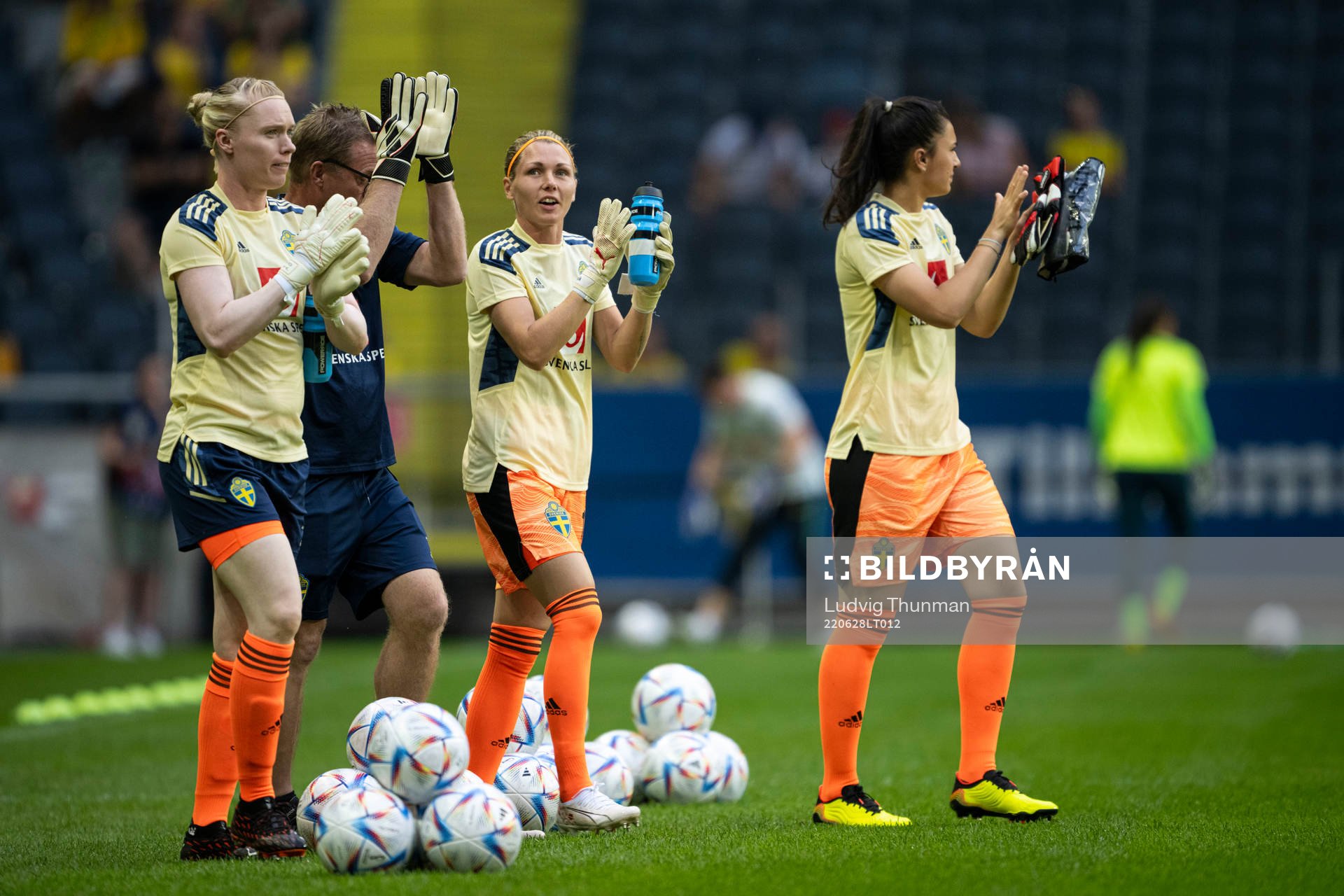 Goalkeeper Hedvig Lindahl, goalkeeper Jennifer Falk and