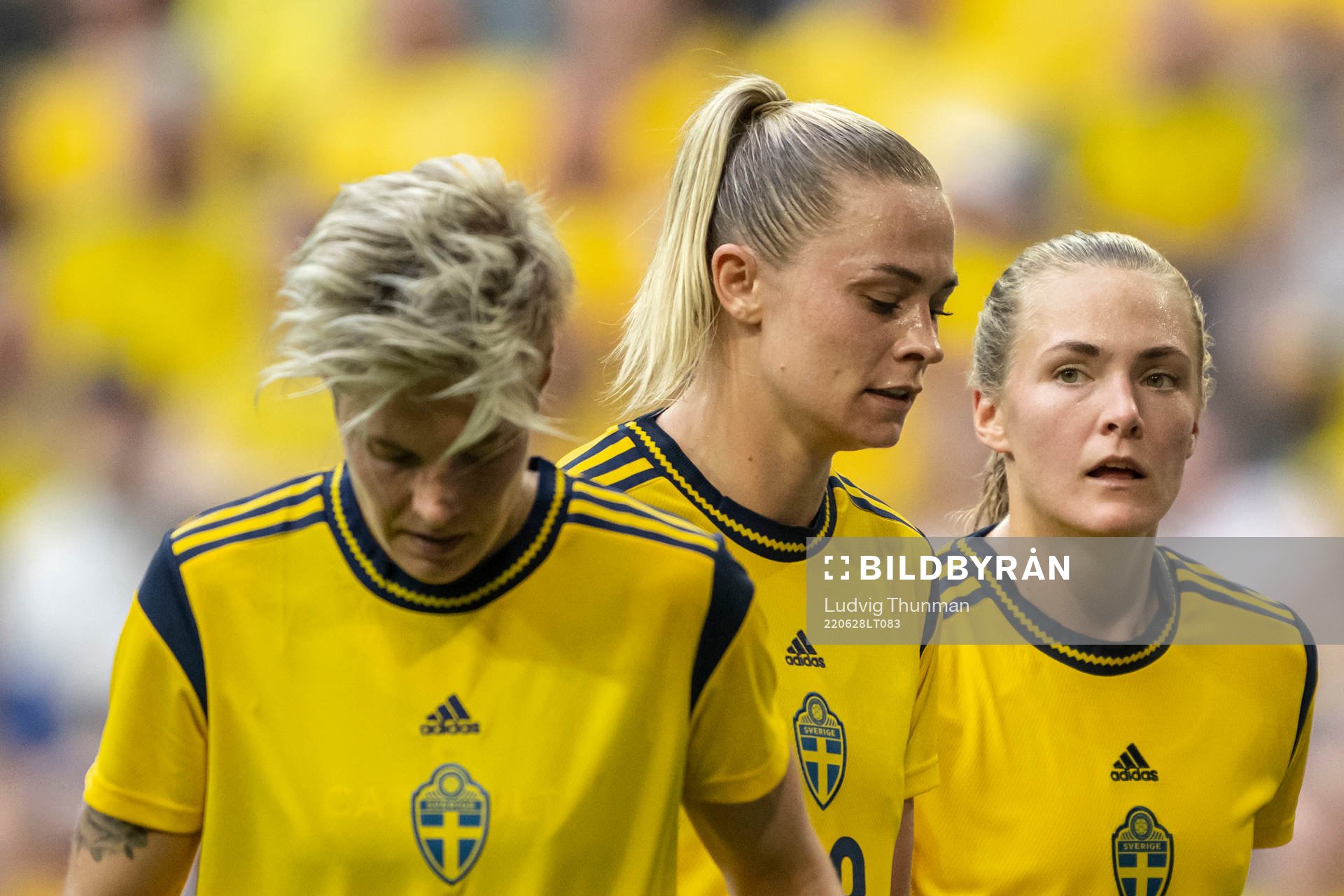 Lina Hurtig, Fridolina Rolfö and Magdalena Eriksson of