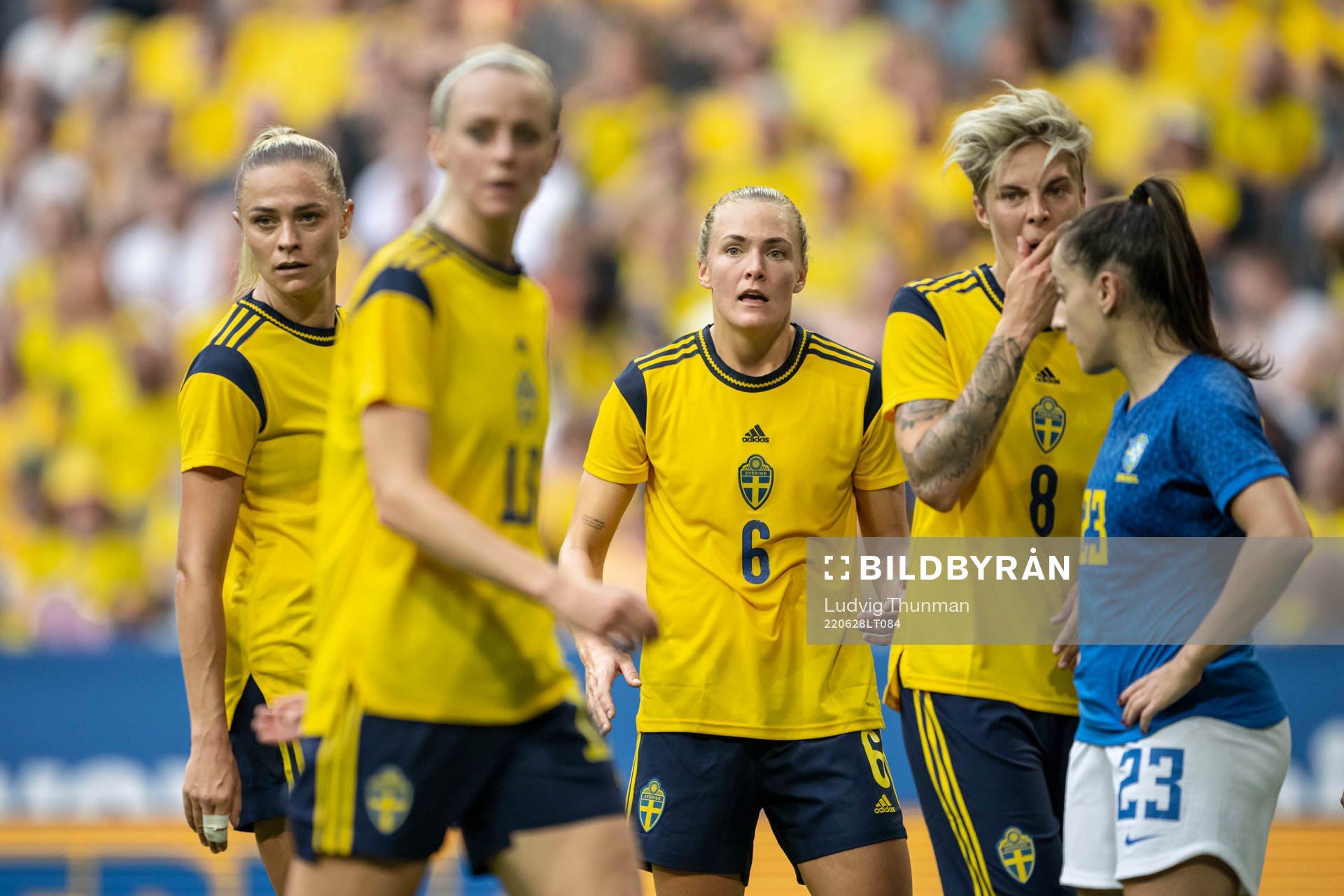 Lina Hurtig, Fridolina Rolfö and Magdalena Eriksson of
