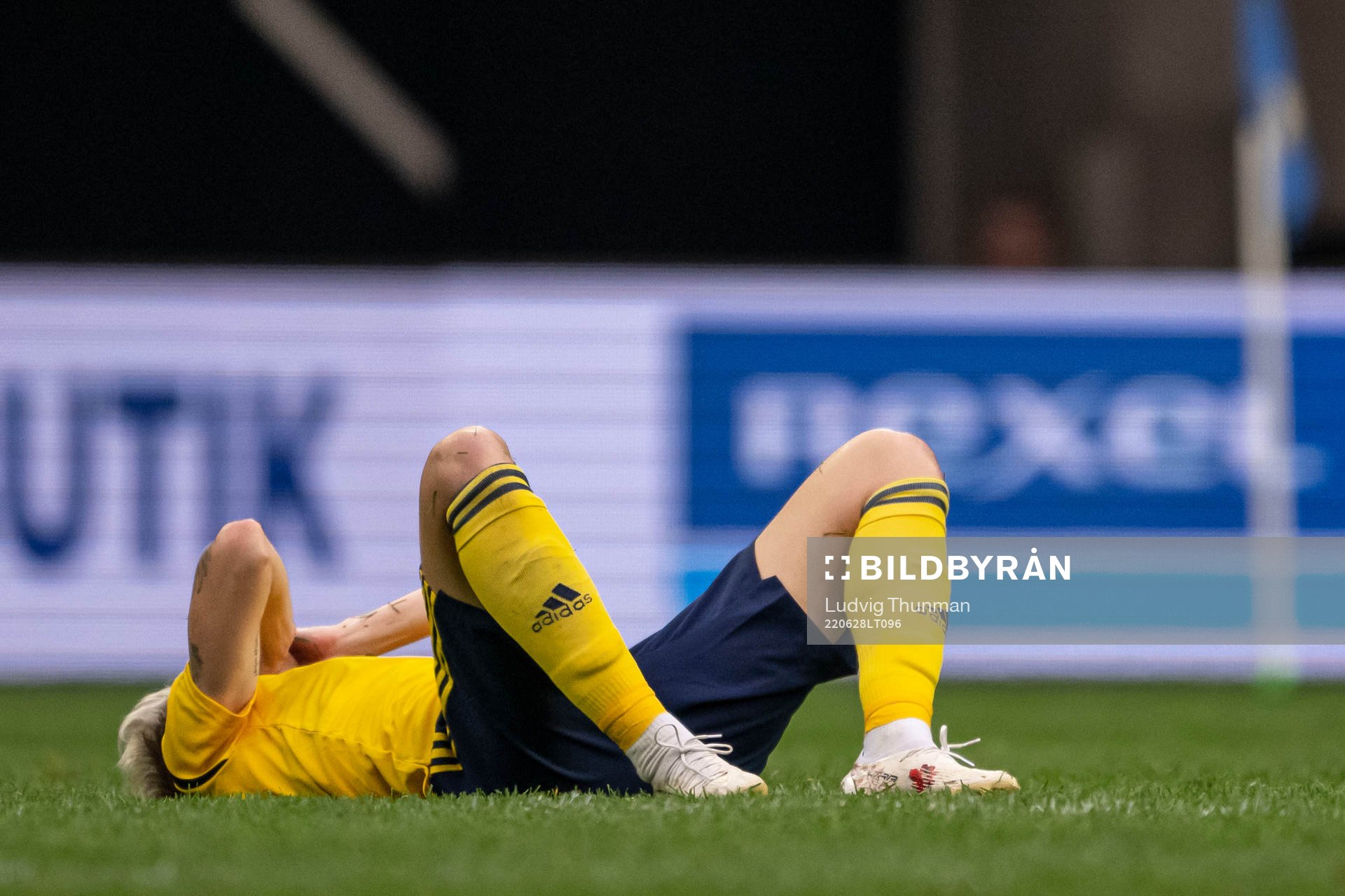 Lina Hurtig of Sweden in pain